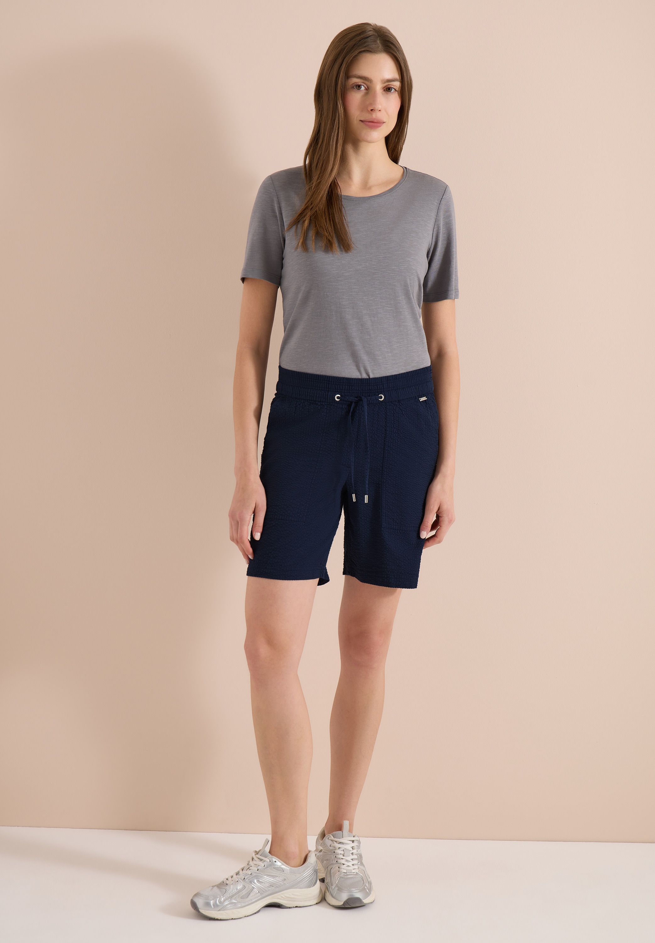 Cecil Shorts  aus Seersucker-Material