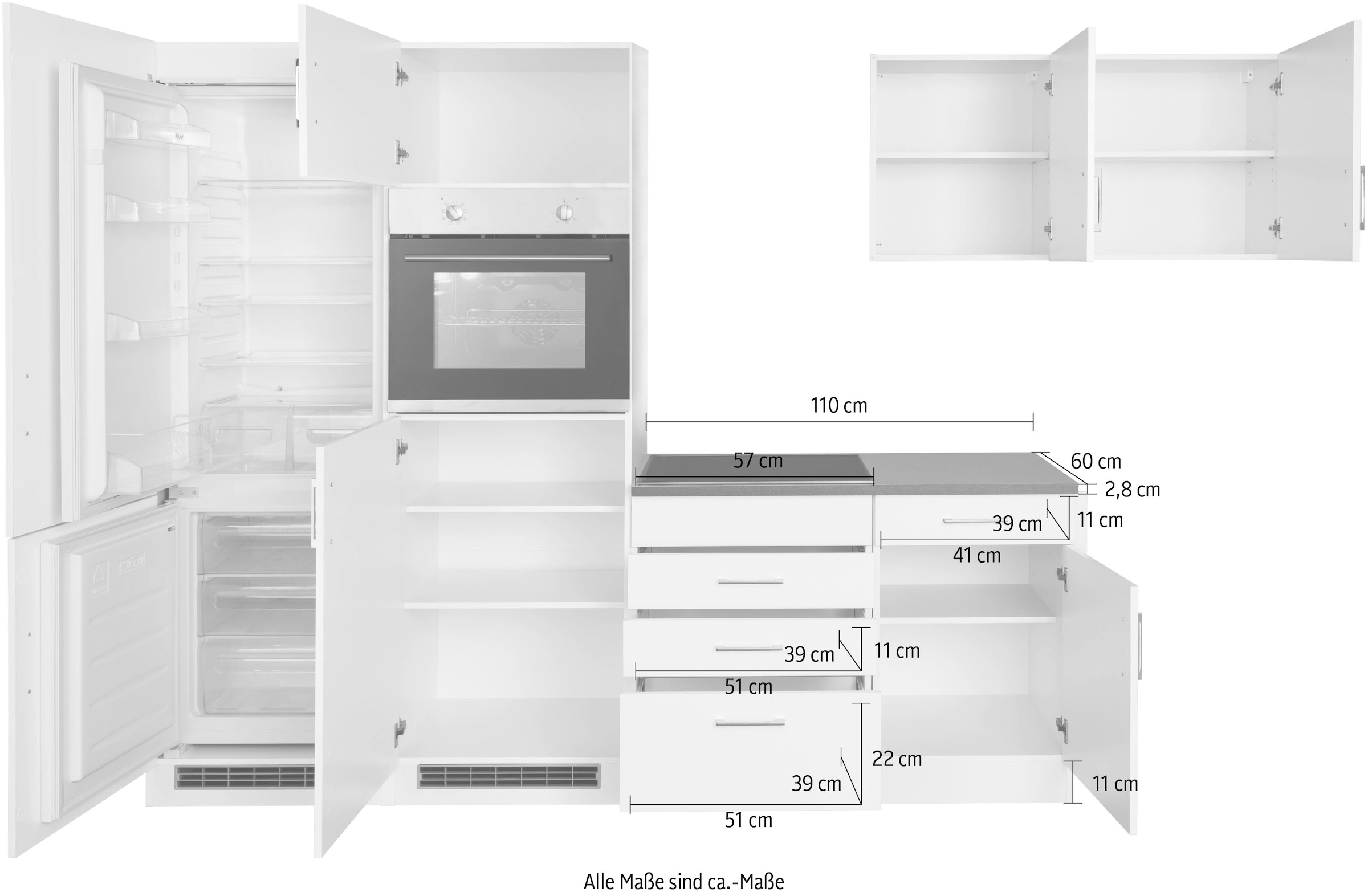 HELD MÖBEL Winkelküche »Paris«, ohne E-Geräte, Stellbreite 290/220 cm