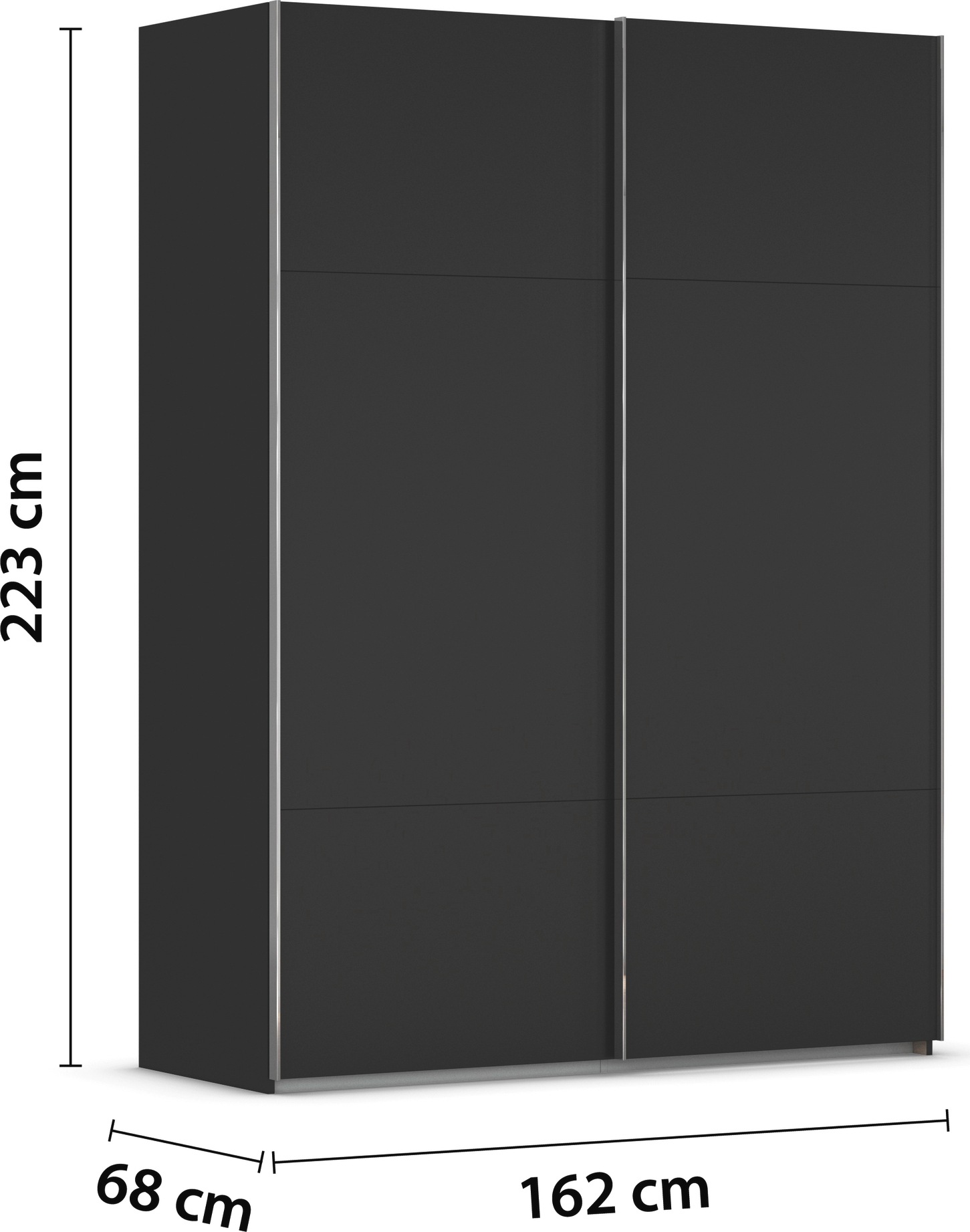 rauch Schwebetürenschrank »Kleiderschrank Schrank Garderobe Schlafzimmerschrank CONTIDO«, (in 3 verschiedenen Ausstattungen BASIC/CLASSIC/PREMIUM), aus hochwertigem Material in 6 Breiten 2 Griff-Farben MADE IN GERMANY