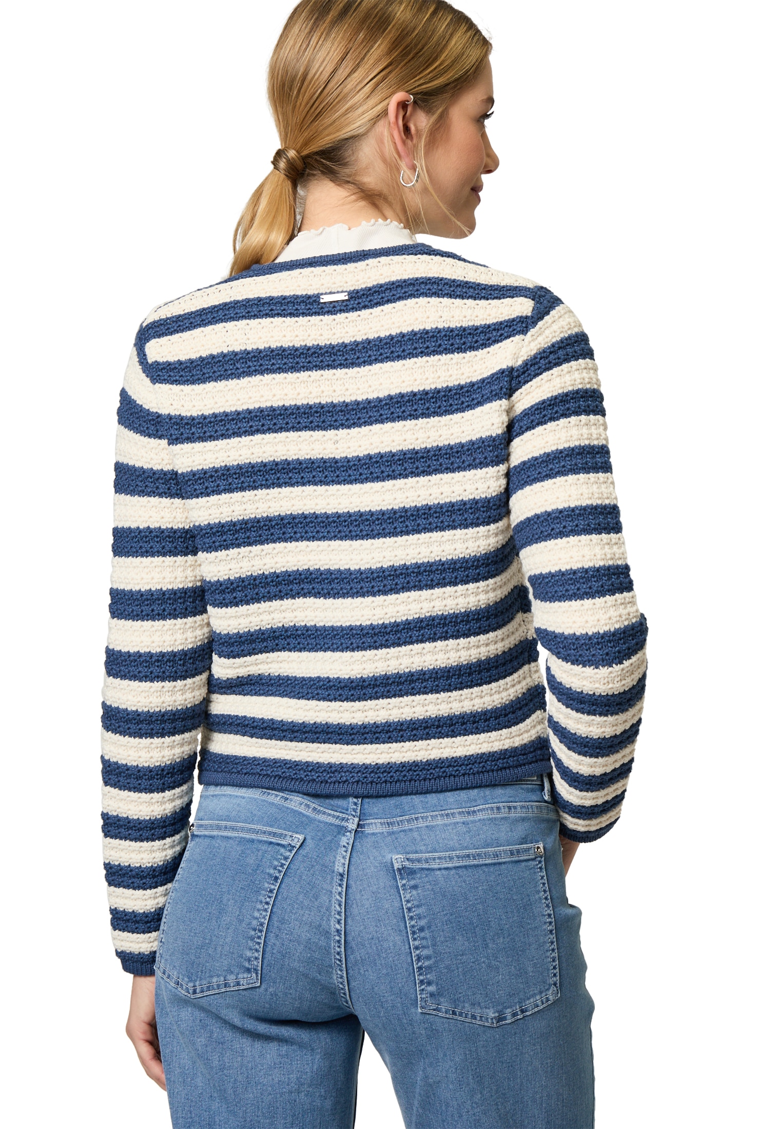 Zero Strickjacke »zero Strickjacke mit Streifen«, Knopfleiste