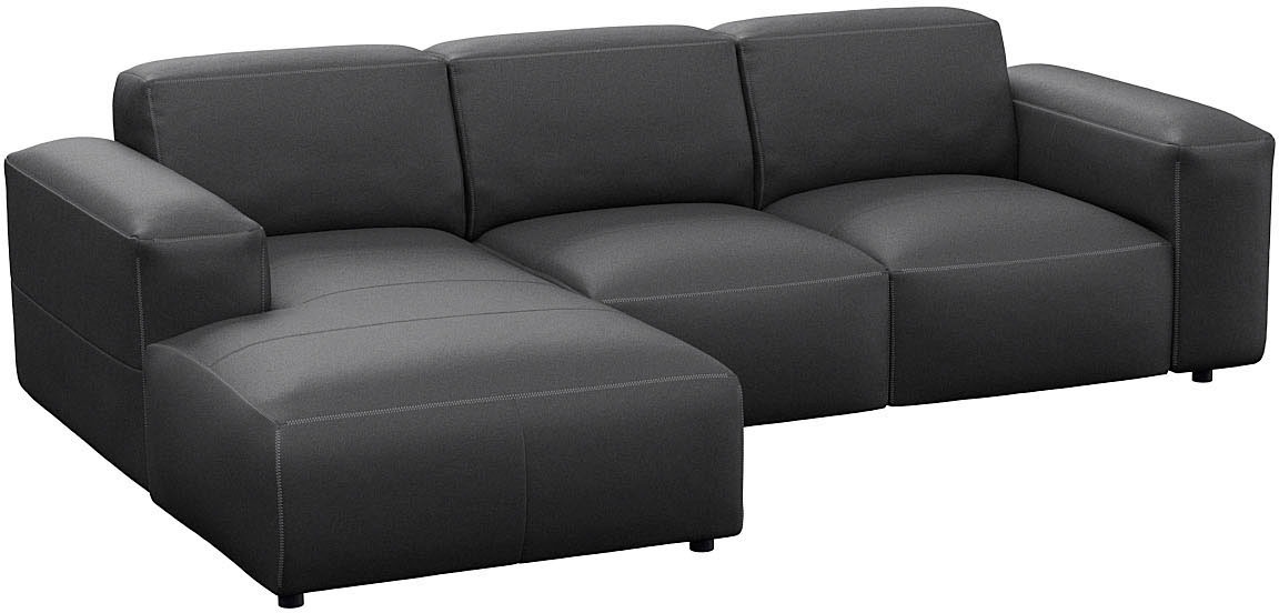 FLEXLUX Ecksofa »Lucera Chaislongue rechts oder links, L-Form, bequem«, modern & anschmiegsam, Kaltschaum, Stahl-Wellenunterfederung