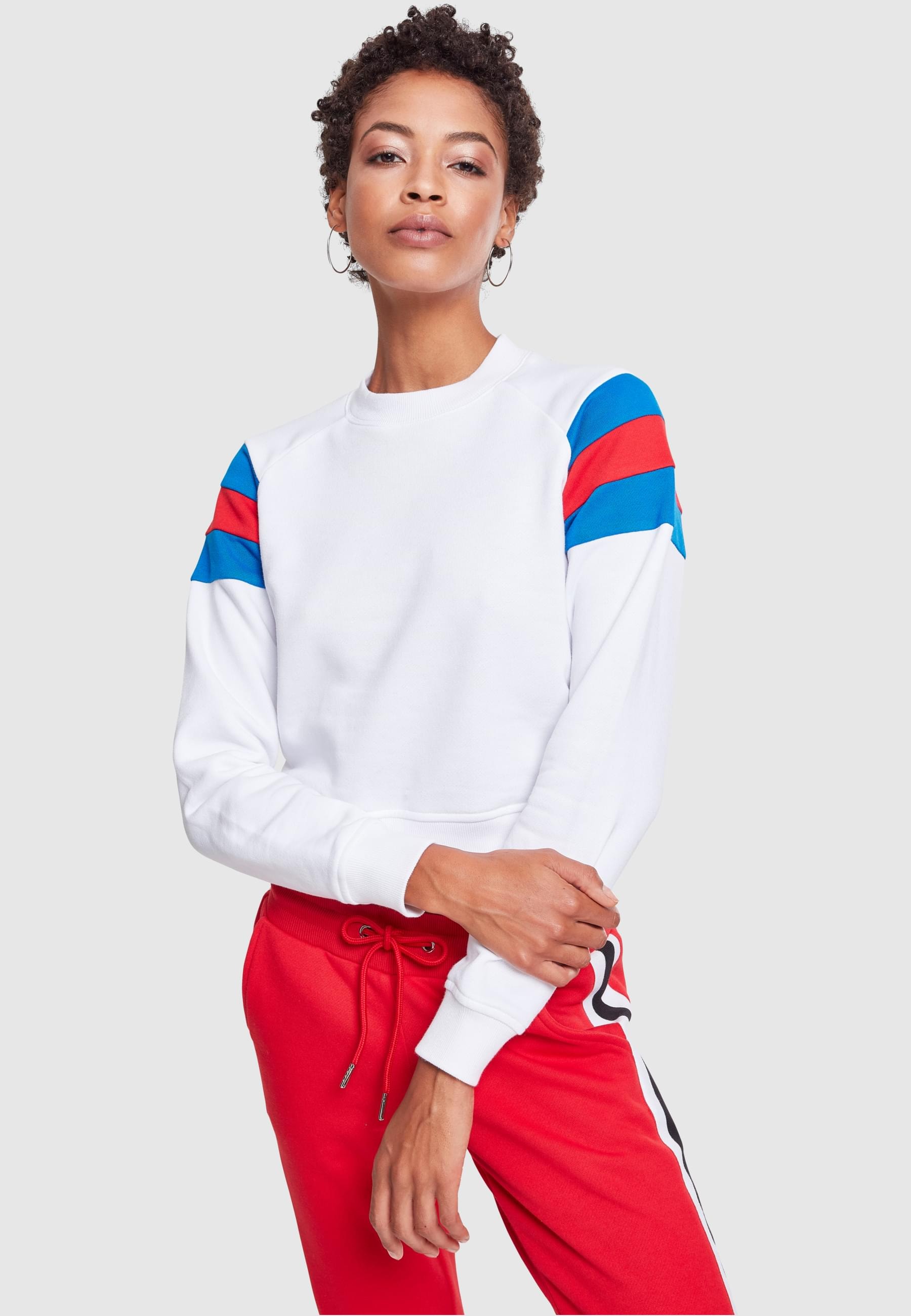 URBAN CLASSICS Sweatshirt »Urban Classics Damen Ladies Sleeve Stripe Crew«, (1 tlg.)