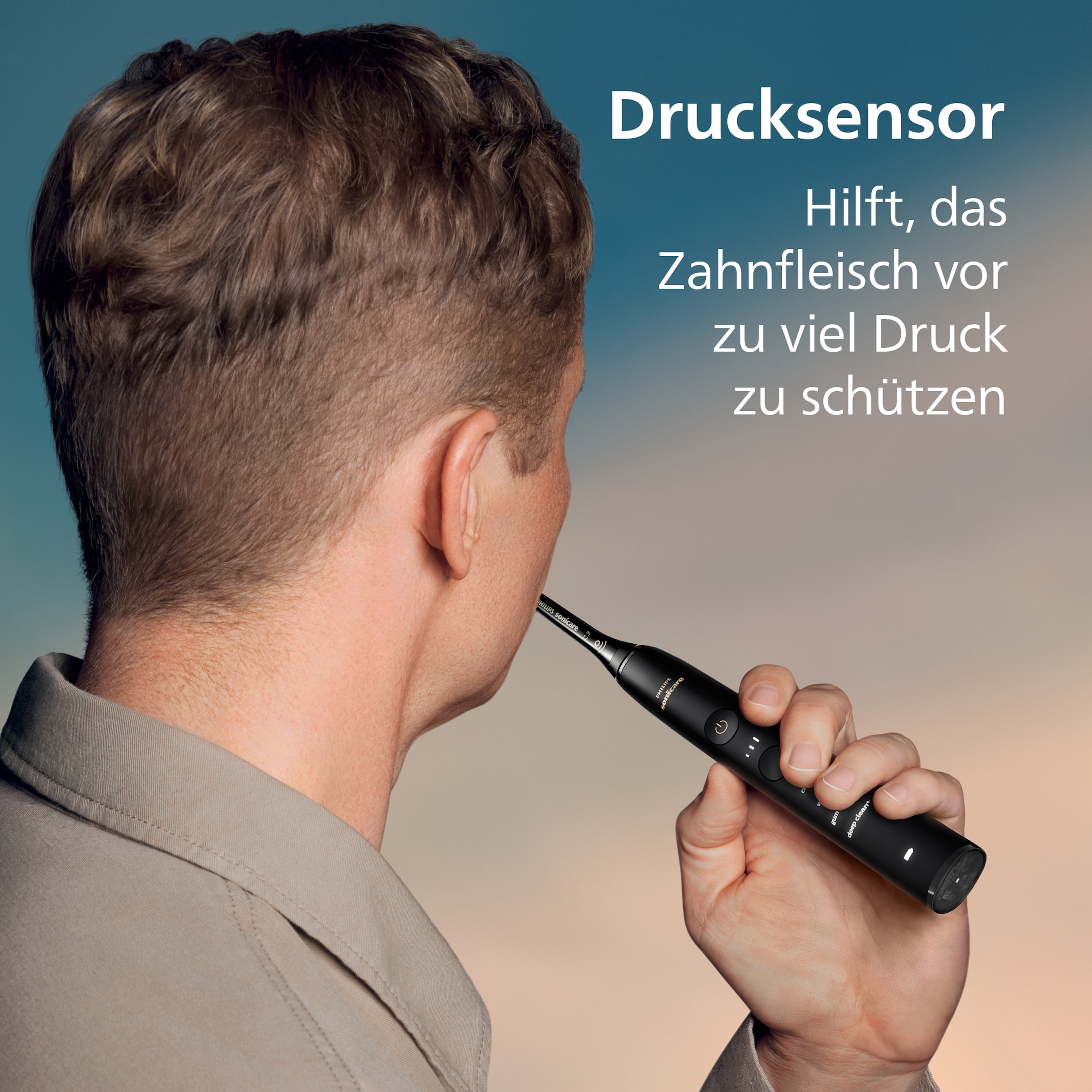 Philips Sonicare Elektrische Zahnbürste »DiamondClean 9400, HX9917« 2 Stk. Aufsteckbürsten mit integriertem Drücksensor, 4 Putzprogramme und 3 Intensitätsstufen