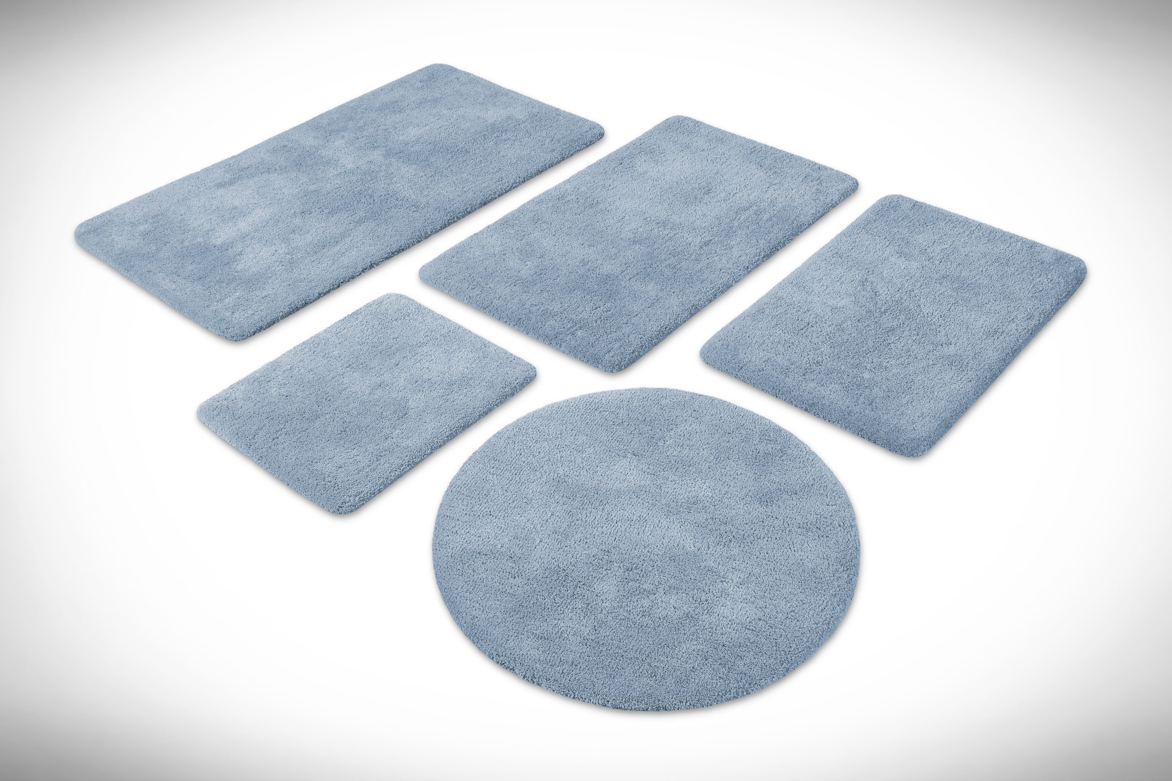 Homie Living "Porto Azzurro" Höhe 30 mm rutschhemmend beschichtet fußbodenheizungsgeeignet schnell trocknend Badteppich, uni, rechteckig & rund,