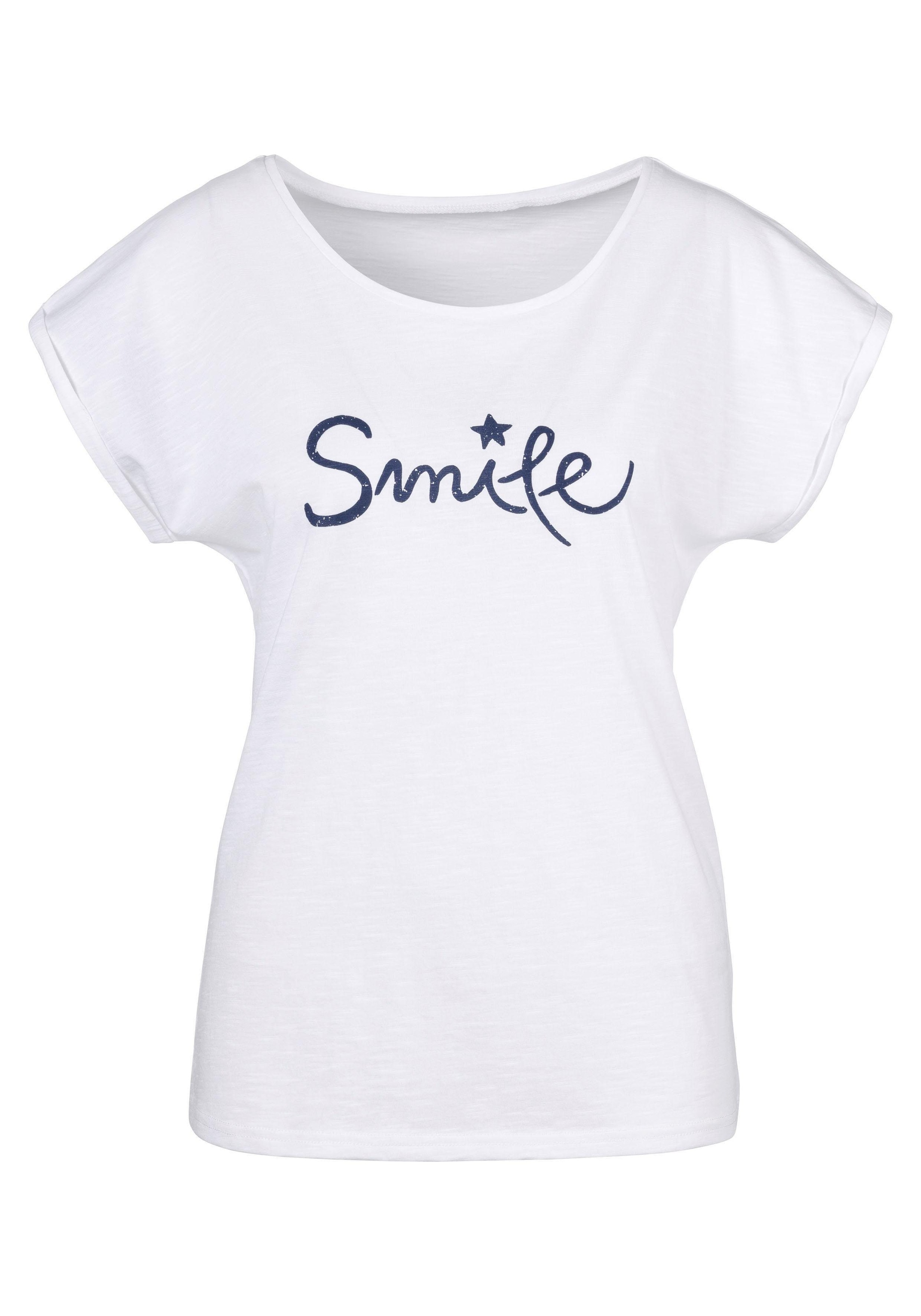 Beachtime T-Shirt "mit Frontdruck "Smile"", aus weicher Baumwoll-Qualität günstig online kaufen