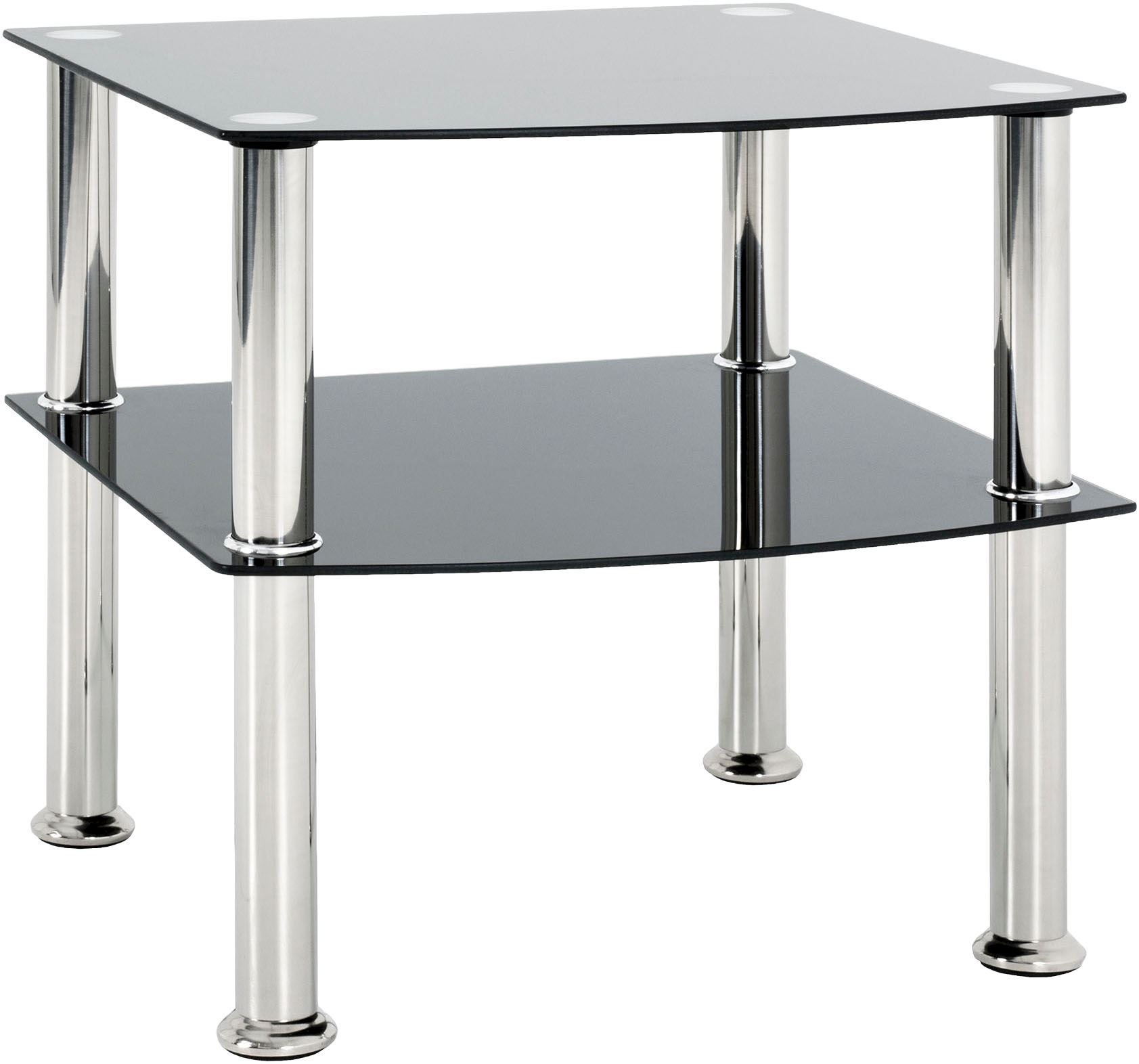 HAKU Beistelltisch "Sofatisch, Wohnzimmertisch" 1 Stk. tlg. quadratisch - aus Edelstahl Silber B/T/H 45/45/44 cm