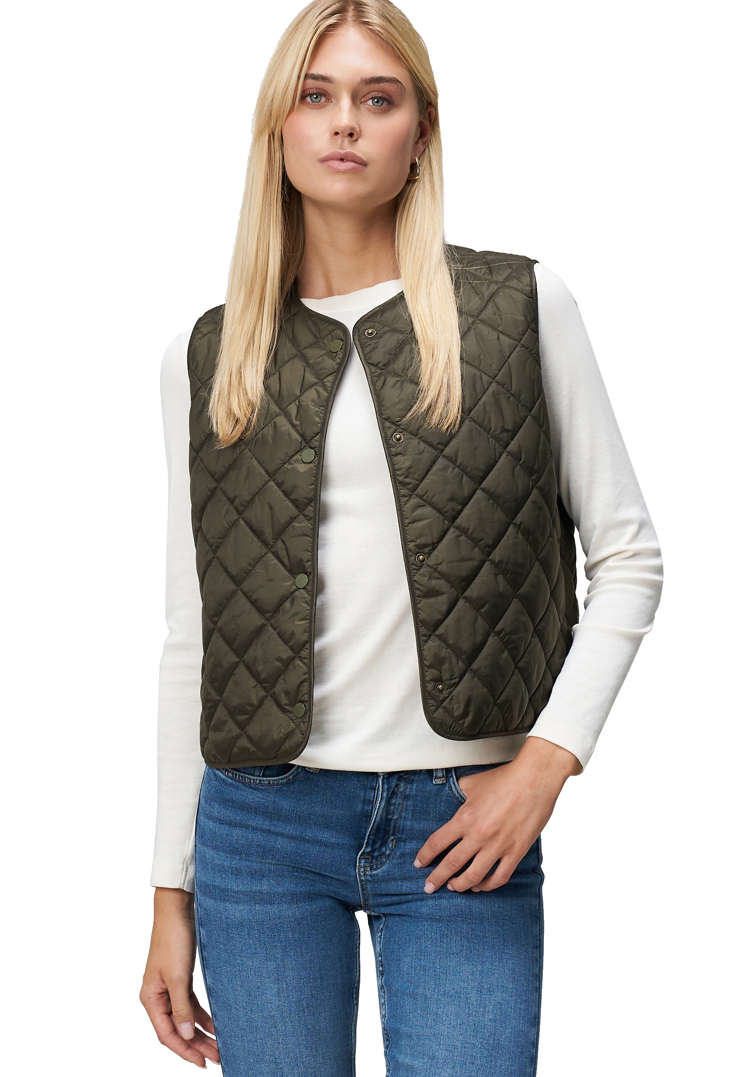 Zero Strickweste "Damen Steppweste mit Knopfleiste" Knopfleiste günstig online kaufen