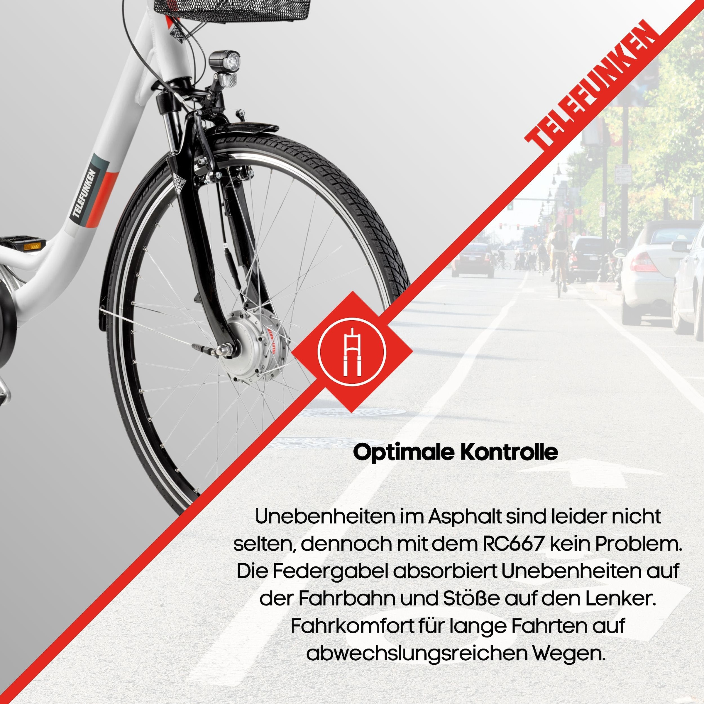 Telefunken E-Bike »Multitalent RC667«, 7 Gang, Shimano, Nexus, Frontmotor 250 W, Pedelec, Elektrofahrrad, Damen, Herren, innerhalb StVZO, 28 Zoll