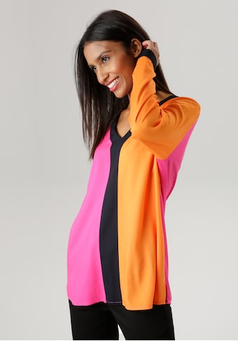 Aniston SELECTED Schlupfbluse su trendy Colorblocking -...