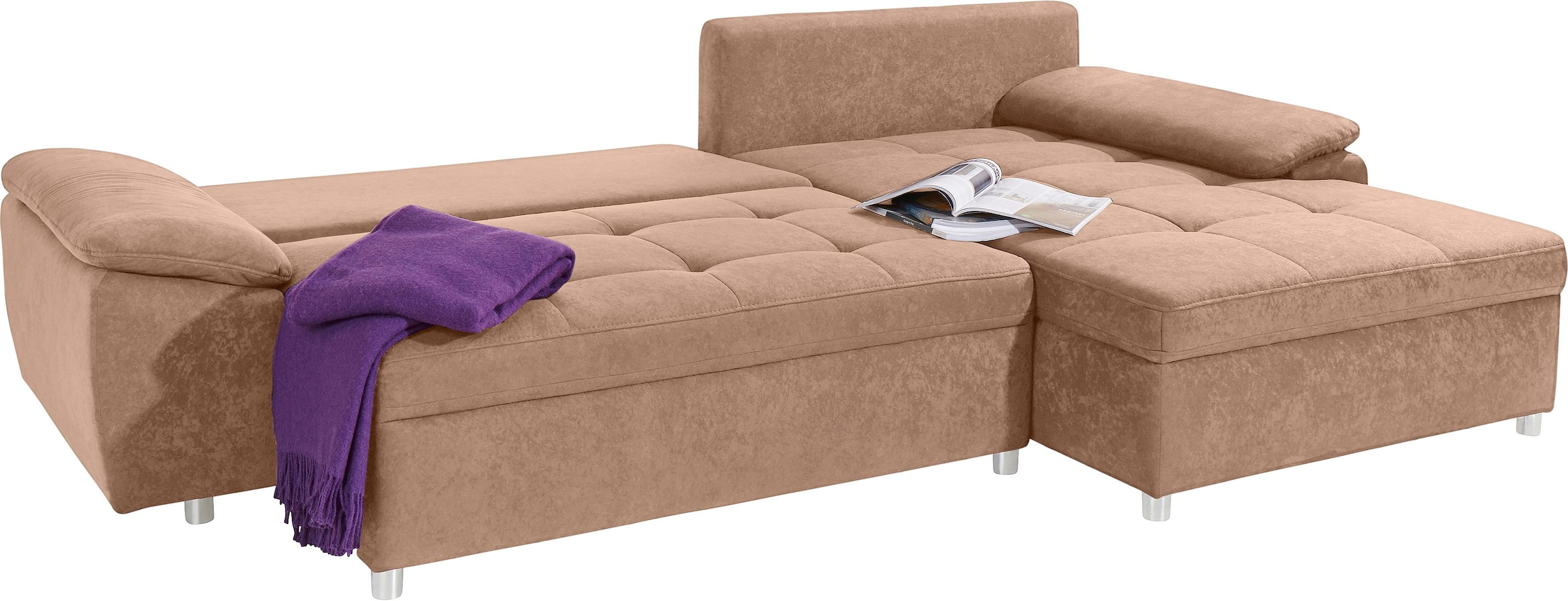 sit&more Ecksofa »Labene L-Form«, wahlweise mit Bettfunktion und Bettkasten, auch als XXL-Variante