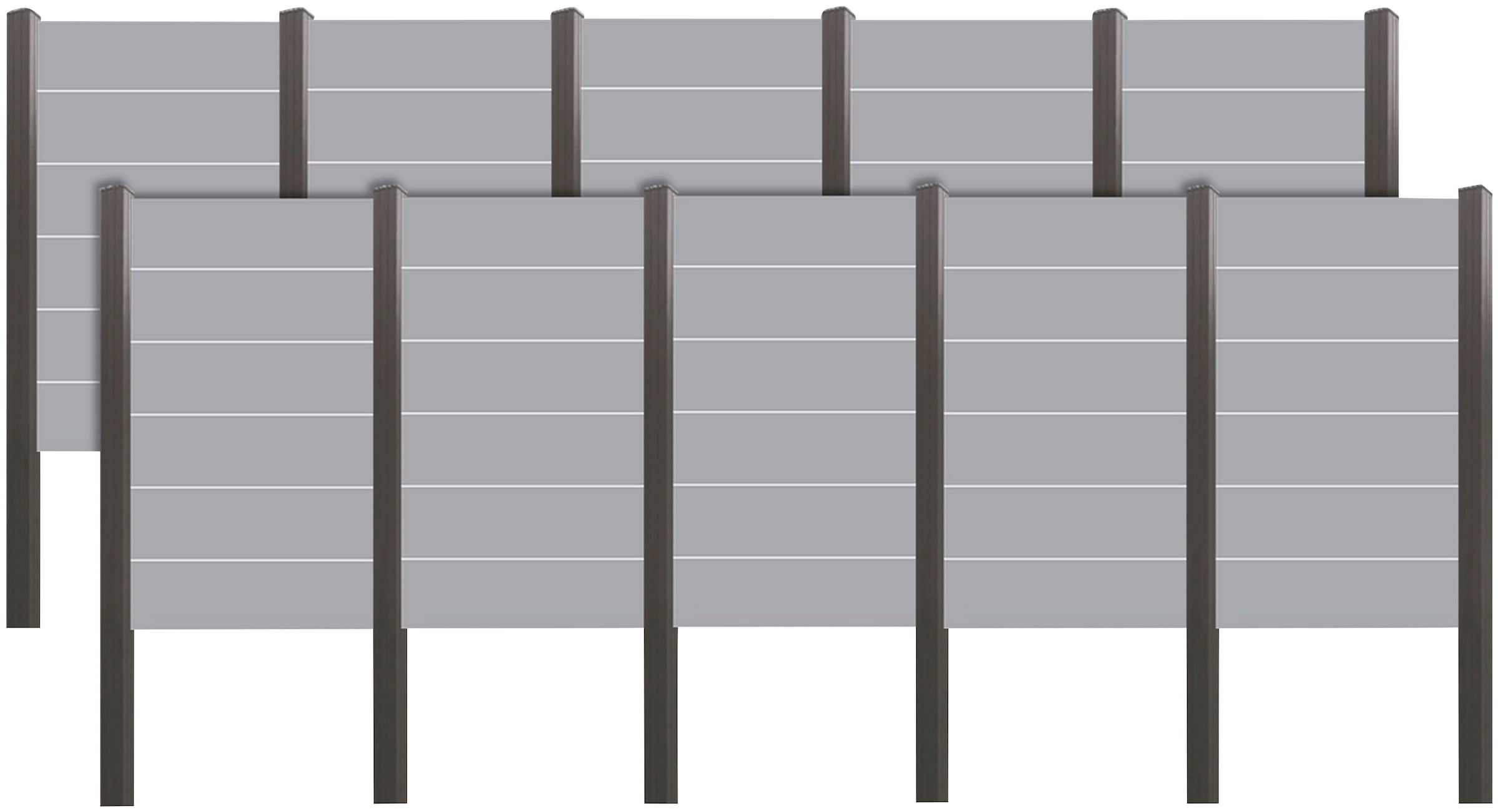 Tetzner & Jentzsch Sichtschutzelement "ROUNDROCK 8" Satiniertes Glas in Alu günstig online kaufen