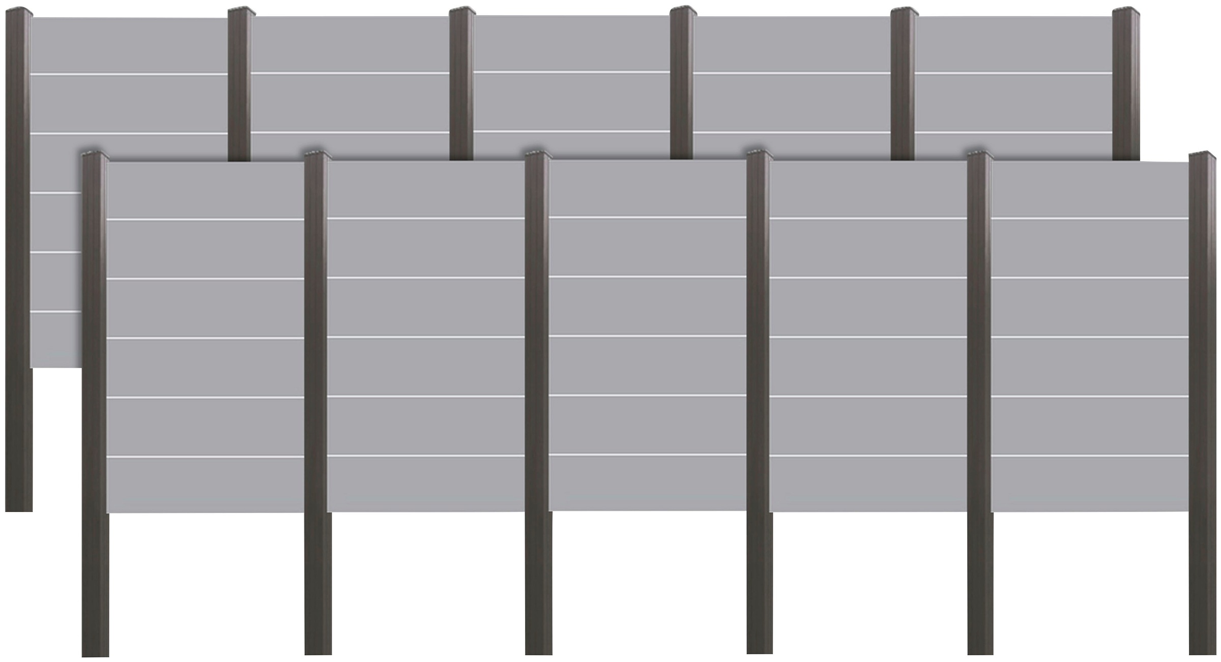 Tetzner & Jentzsch Sichtschutzelement "ROUNDROCK 8", (Set), Satiniertes Glas in Aluminiumpfosten