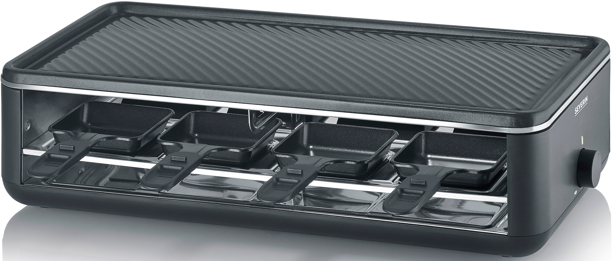 Severin Raclette "Black Line Lite RG 2365" 8 Stk. Raclettepfännchen 1.400 W günstig online kaufen