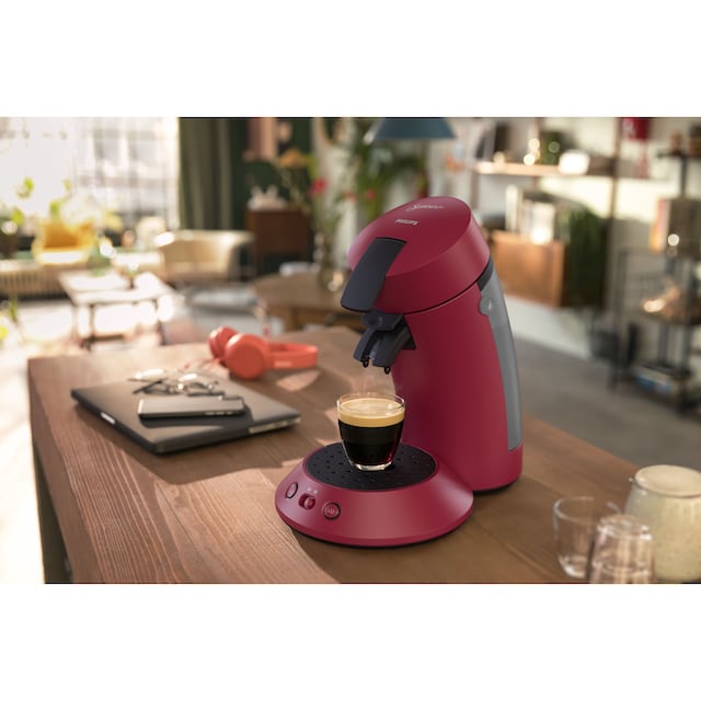 | dunkelrot Senseo BAUR CSA210/90«, 28% »Orginal und recyceltem Plus mit 2 Plastik Kaffeespezialitäten, Kaffeepadmaschine aus Philips