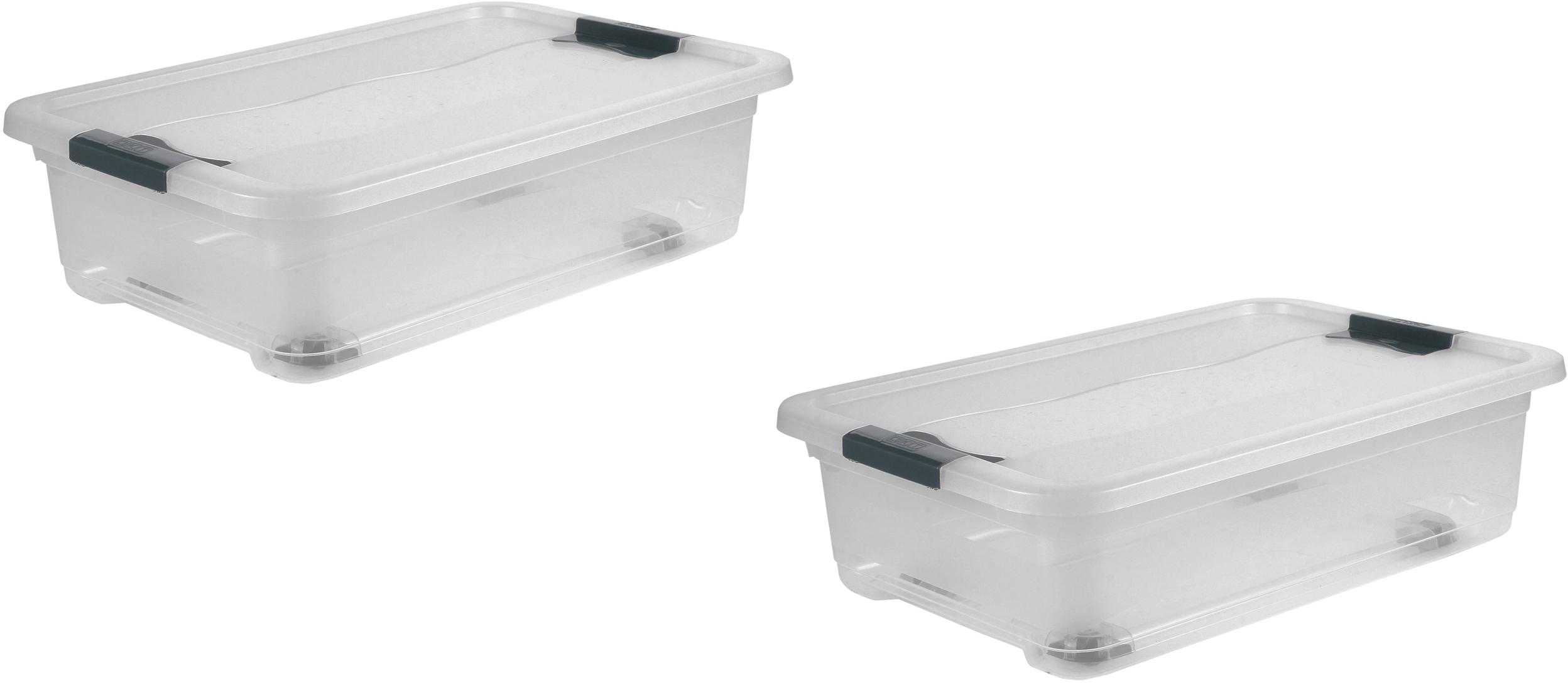 Thumbnail - keeeper Organizer "konrad" Aufbewahrungsbox, 28 L, mit Rollen, Deckel, Schiebeverschluss
