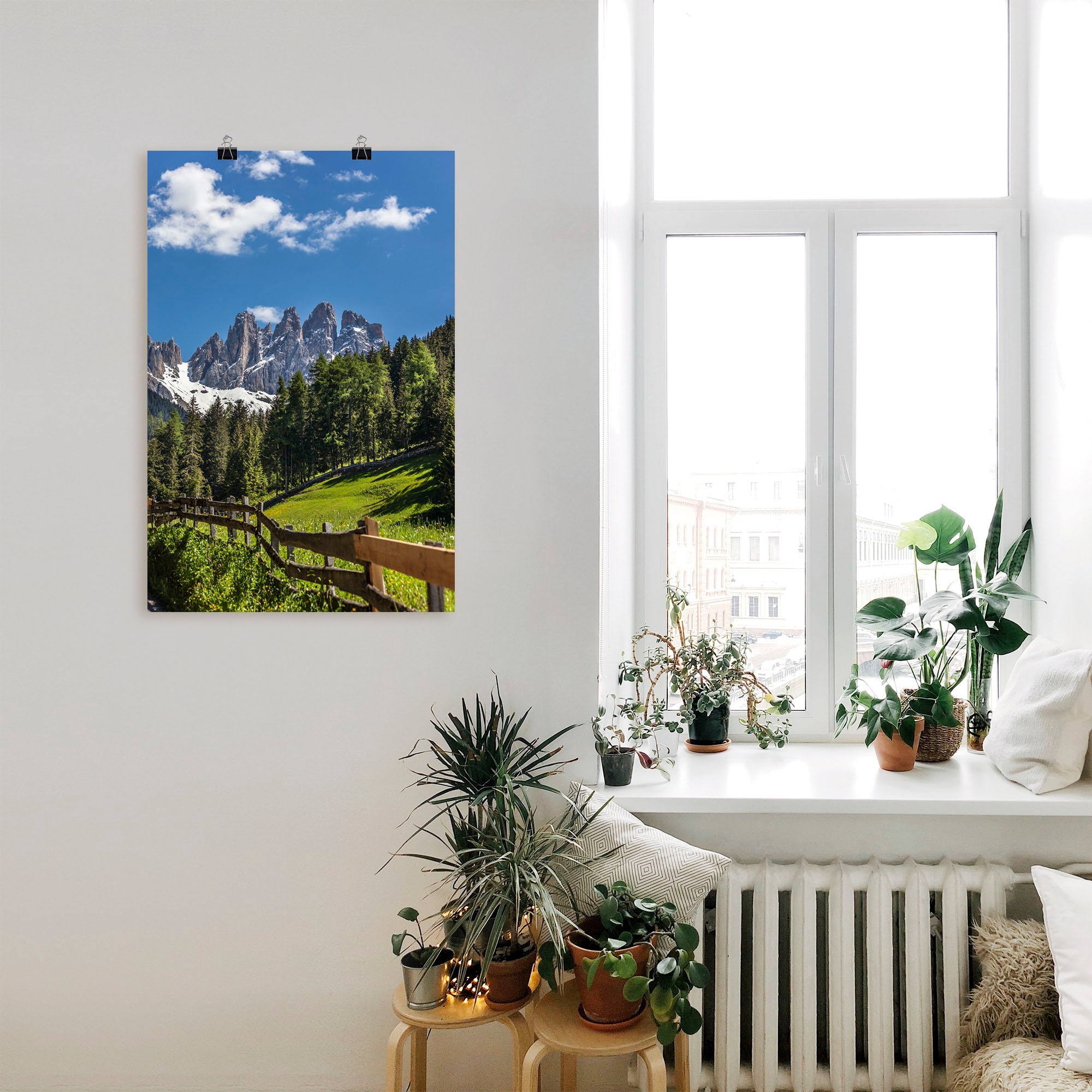 Artland Wandbild »Villnösstal mit Dolomiten, Südtirol«, Berge & Alpenbilder, (1 St.), als Leinwandbild, Poster in verschied. Größen