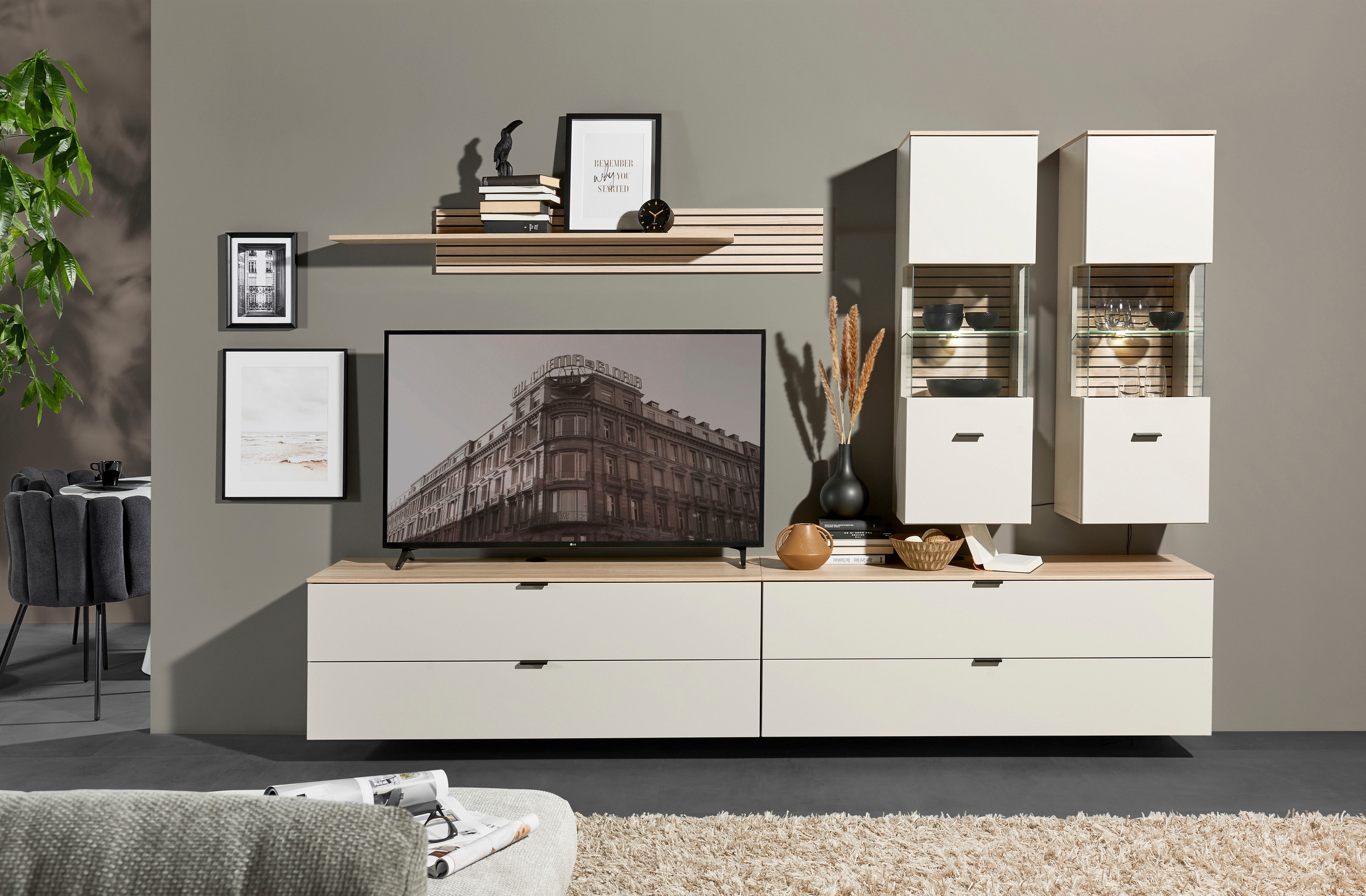 Innostyle Wohnwand "Ina Wohnwand, 280x185x44 cm (B/H/T)" 5 Stk. tlg. günstig online kaufen