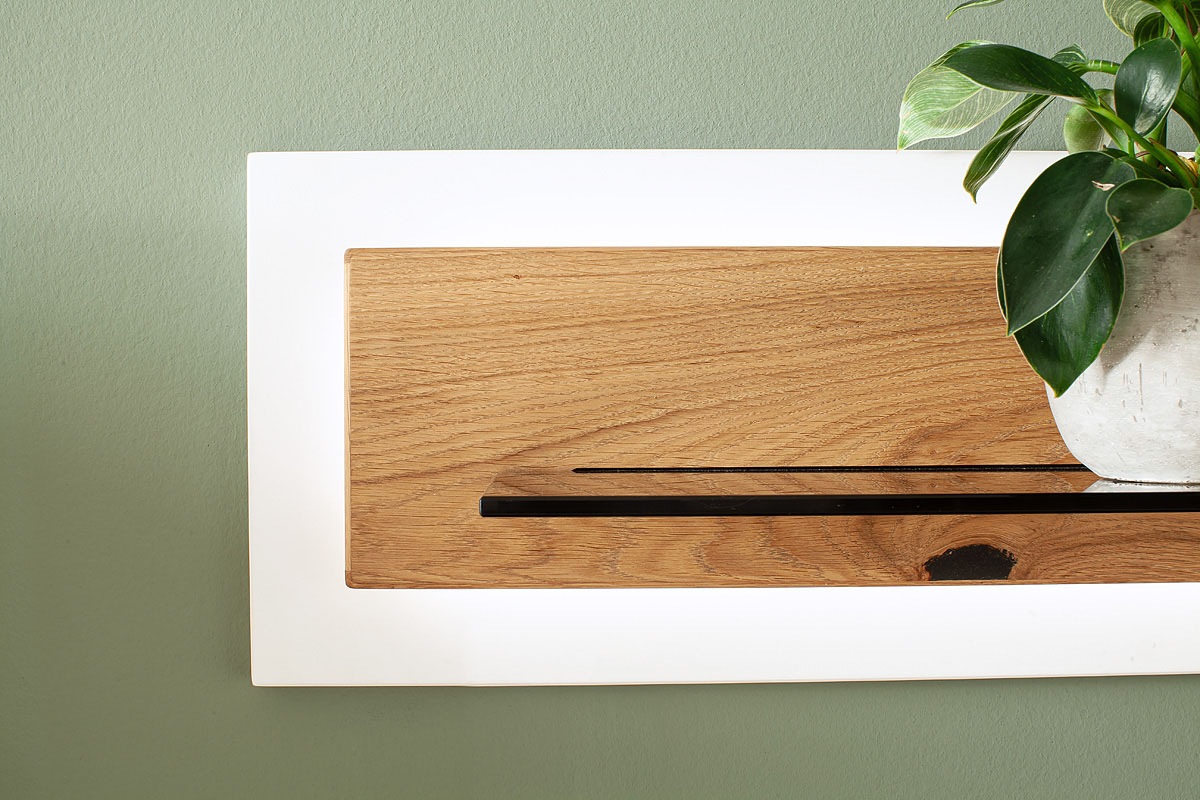 MCA furniture Wandboard »Matadi Wandboard« 1 Stk. tlg. Wandboard, Soft White, Holzabsetzung, Glasablage, Breite 150cm