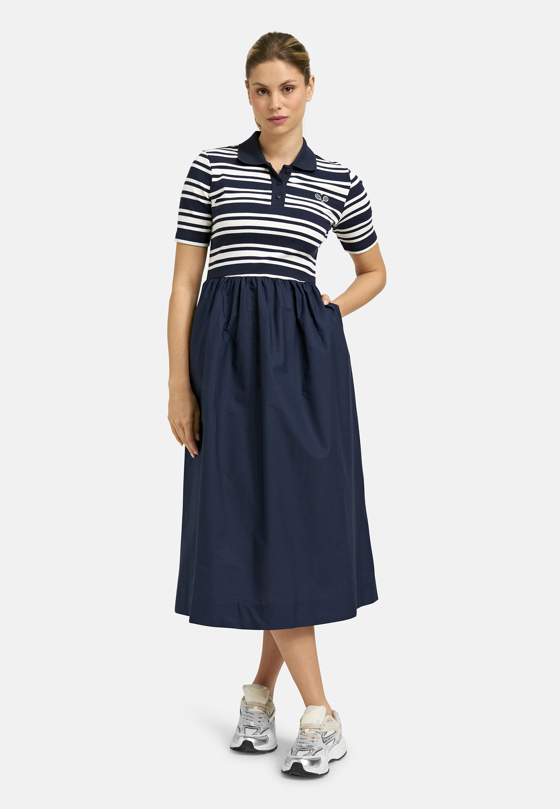 Smith & Soul Sommerkleid Ohne Taschen mit Polo-Kragen und kurzer Knopfleiste