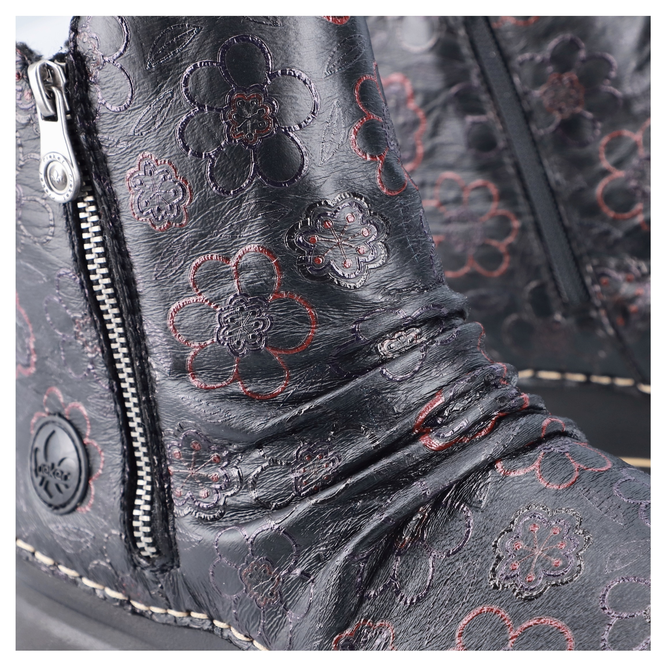 Rieker Winterboots, Plateaustiefelette, Print-Boots mit Außenreißverschluss