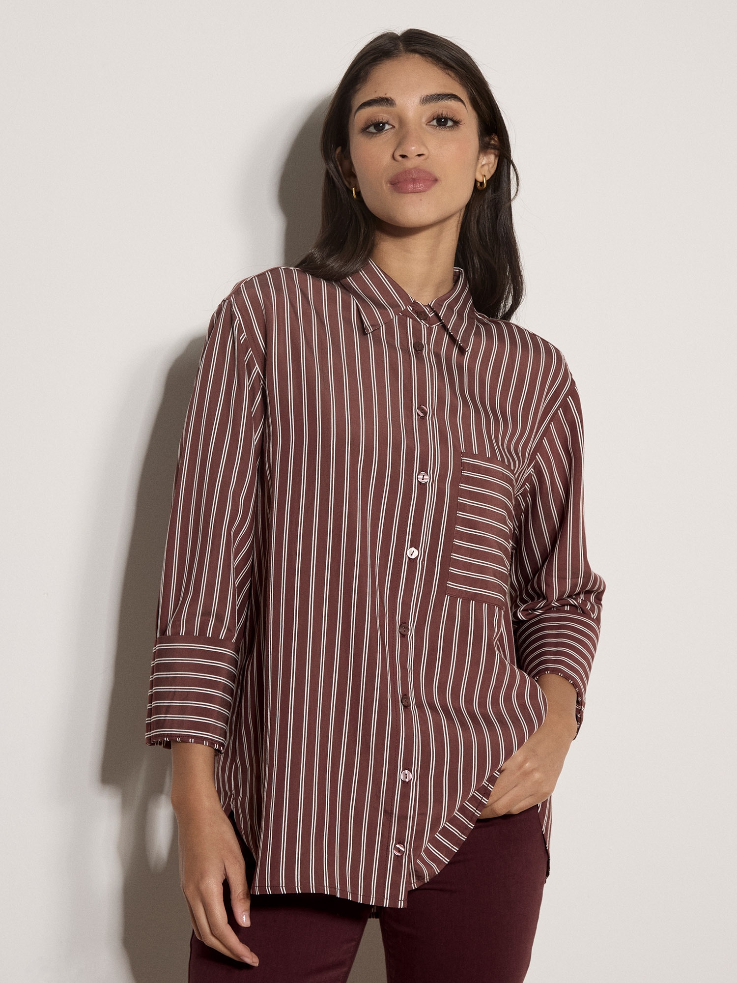 Apricot Hemdbluse »Oversized-Streifenhemd« mit asymmetrischem Saum