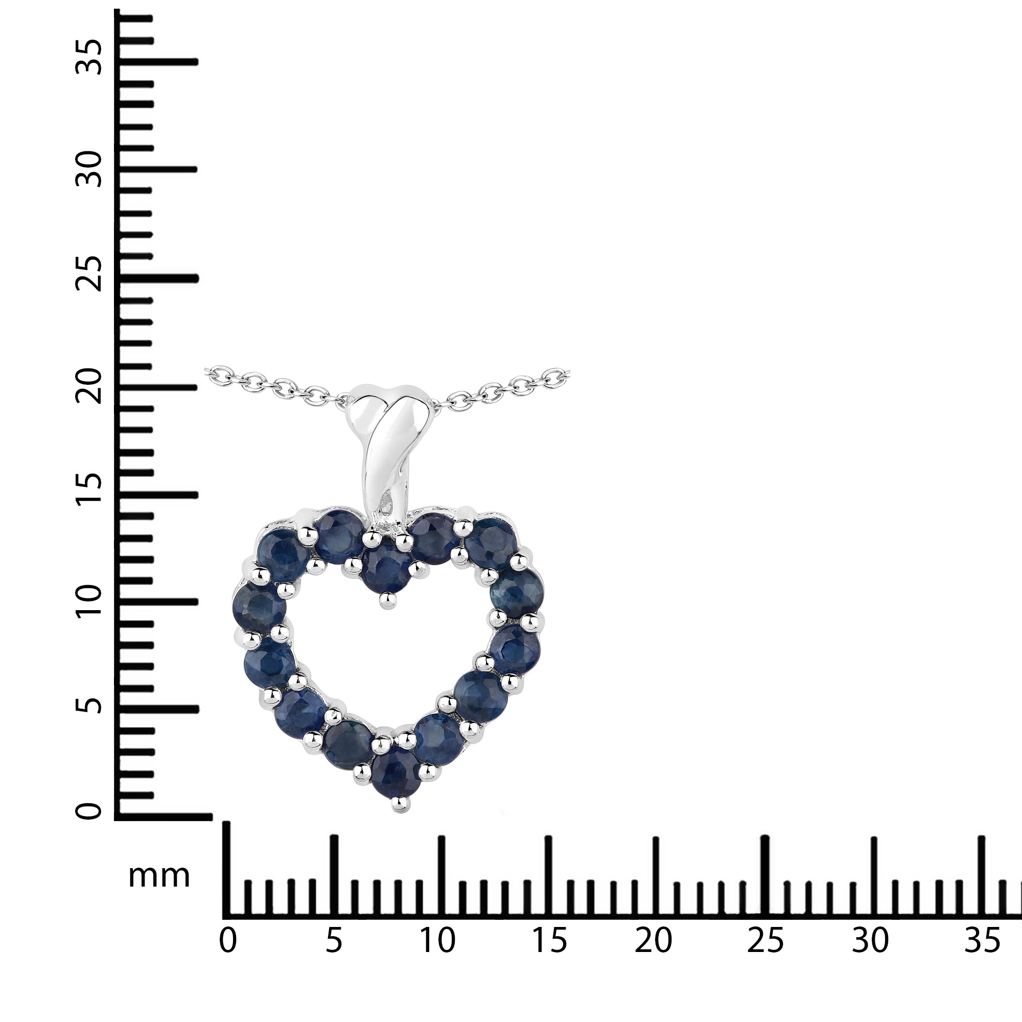 Vira Jewels Kette mit Anhänger »925 Sterling Silber rhodiniert Safir«