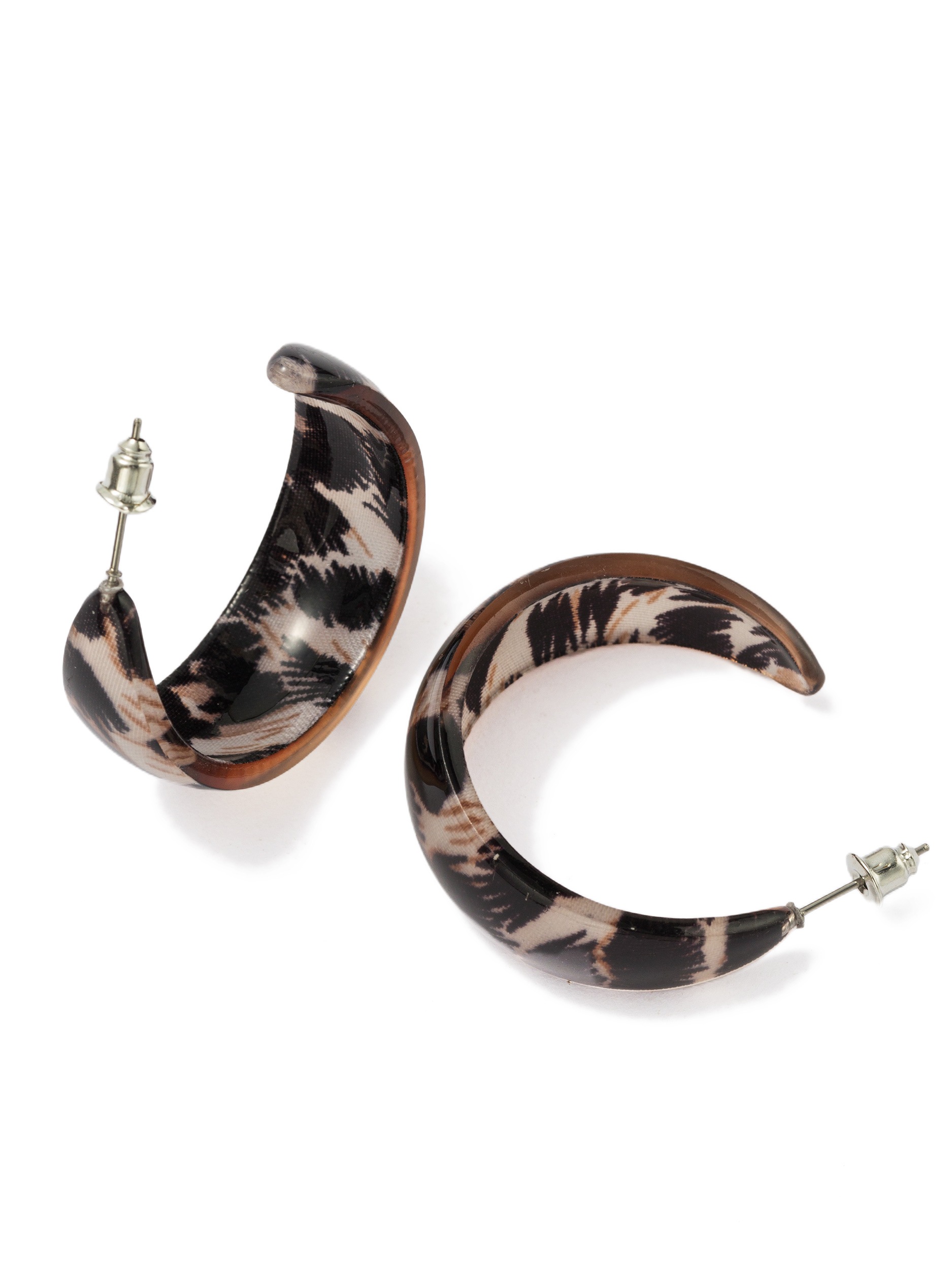 Firetti Paar Creolen »Schmuck Geschenk Kupfer Acryl Ohrschmuck Ohrringe Animalprint« Made in Germany