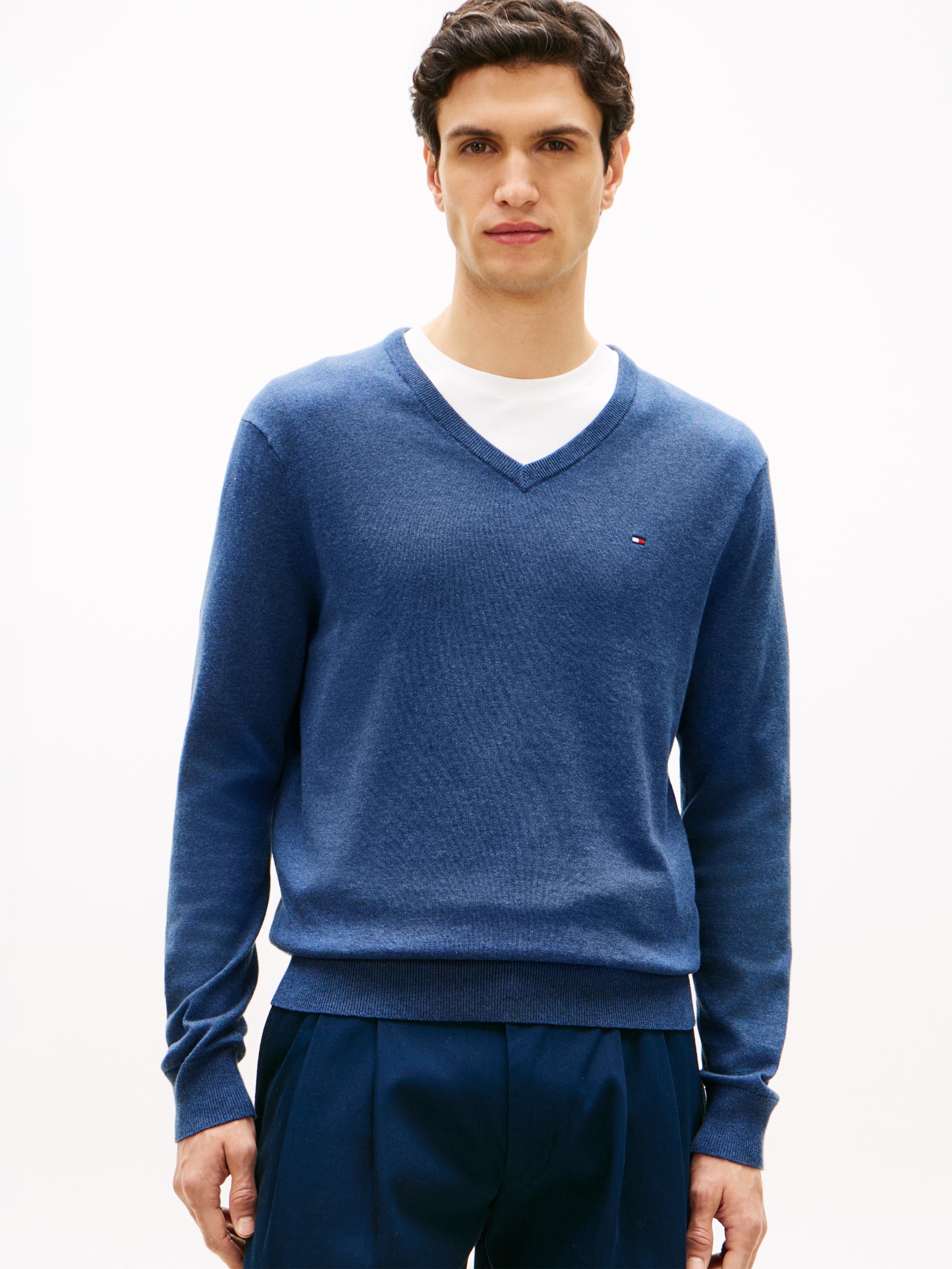 Tommy Hilfiger Strickpullover "ESSENTIAL COTTON V NECK mit V-Ausschnitt und günstig online kaufen