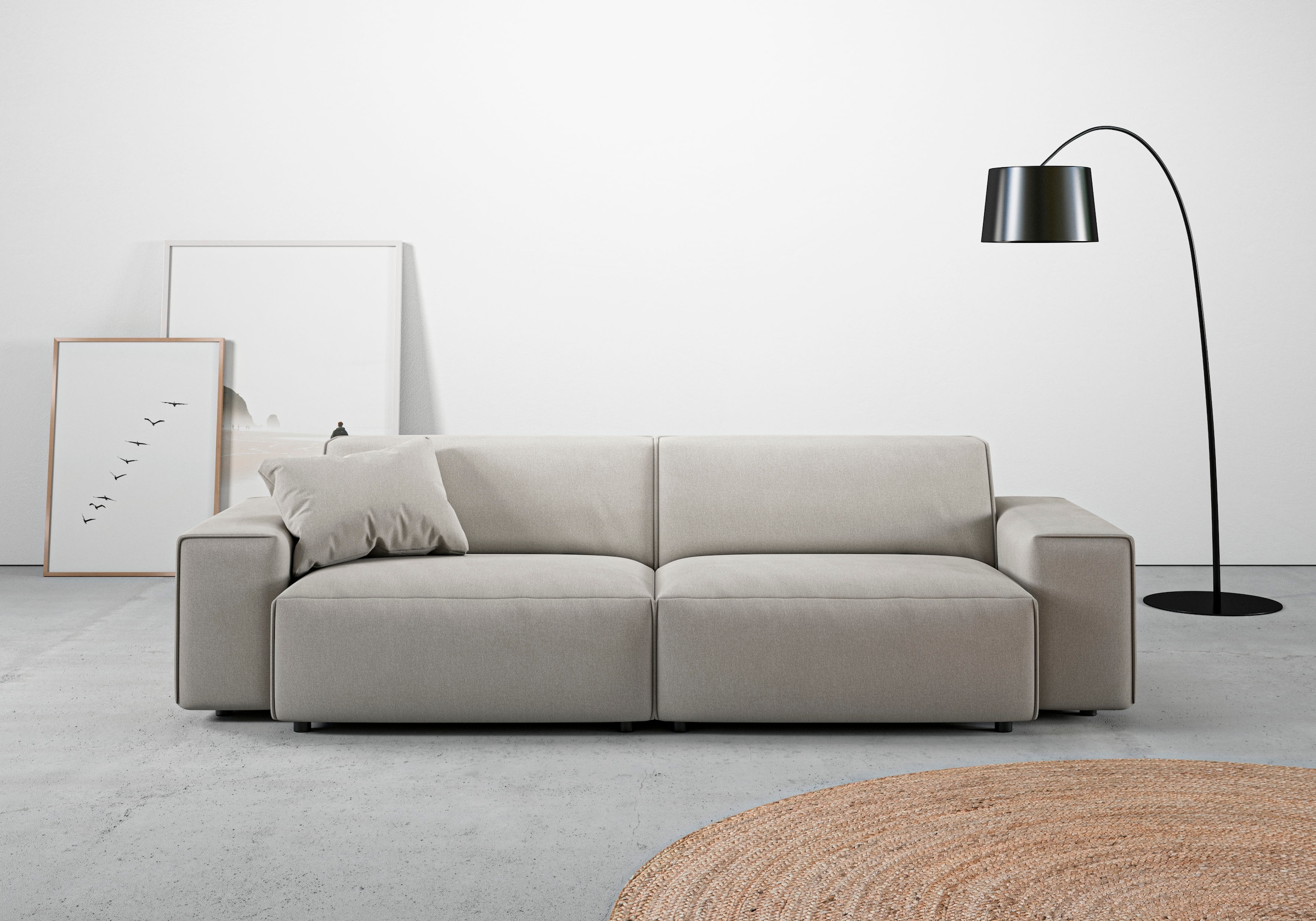 andas Big-Sofa "Glimminge auch in Breitcord, Feincord + Easy care-Bezug,", besondere Kedernähte Zierkissen