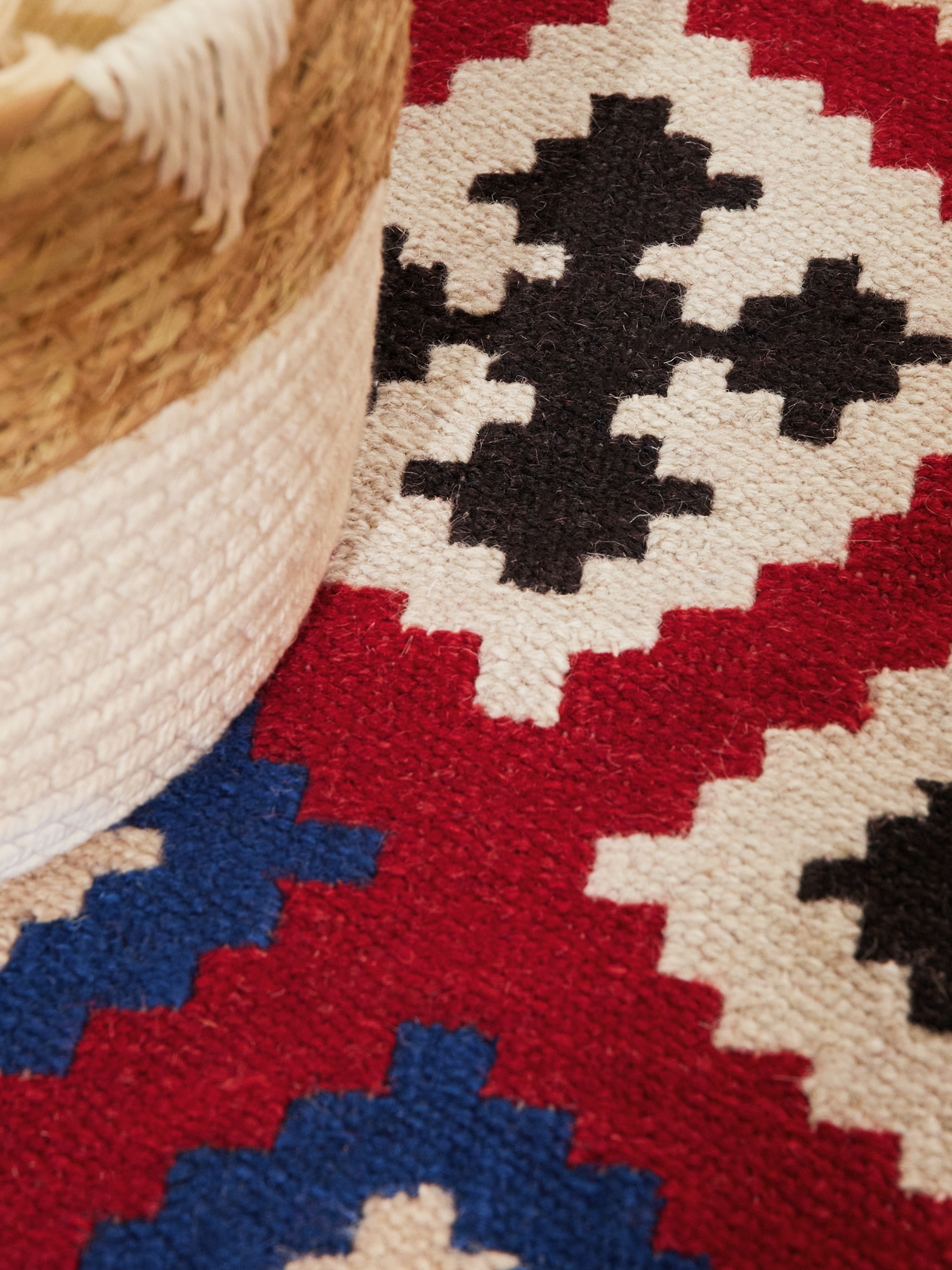 HANSE Home Teppich »Kelim Rami«, rechteckig, 3 mm Höhe, Wolle, Baumwolle, Natur, Handgewebt, orientalisch, Boho, traditionell