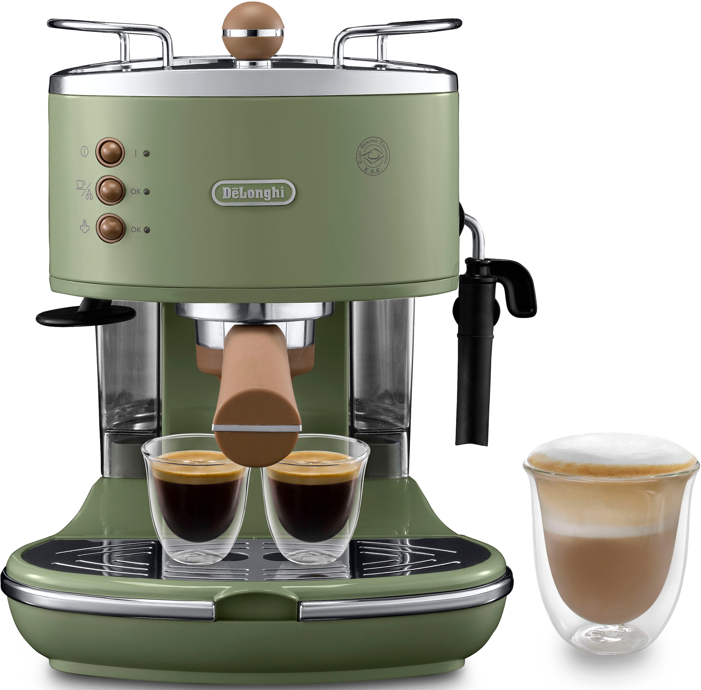 De'Longhi Espressomaschine »Icona Vintage ECOV 311.GR«, Siebträger, auch für Kaffeepads geeignet