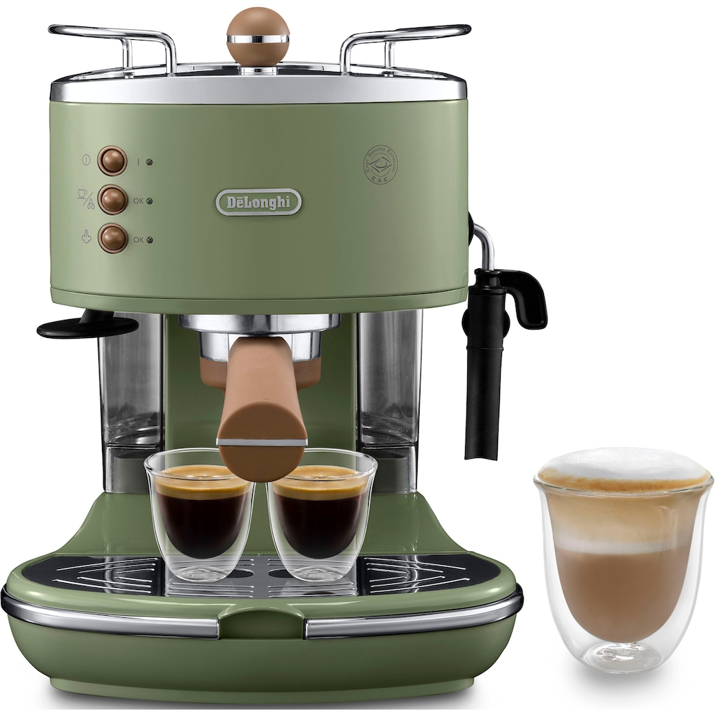 De'Longhi Siebträgermaschine »Icona Vintage ECOV 311.GR«, auch für Kaffeepads geeignet