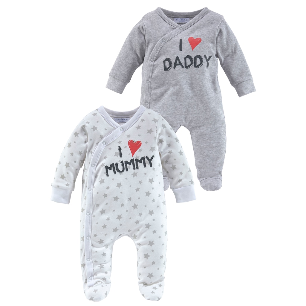 Klitzeklein Schlafoverall »I love Mummy / I love Daddy«, (Packung, 2 tlg.)