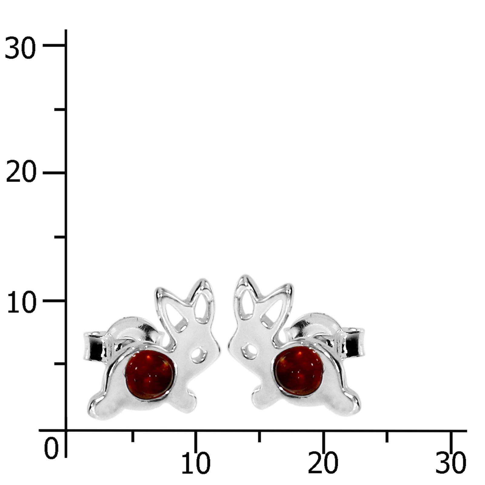 OSTSEE-SCHMUCK Paar Ohrstecker »- Häschen - Silber 925/000 - Bernstein«