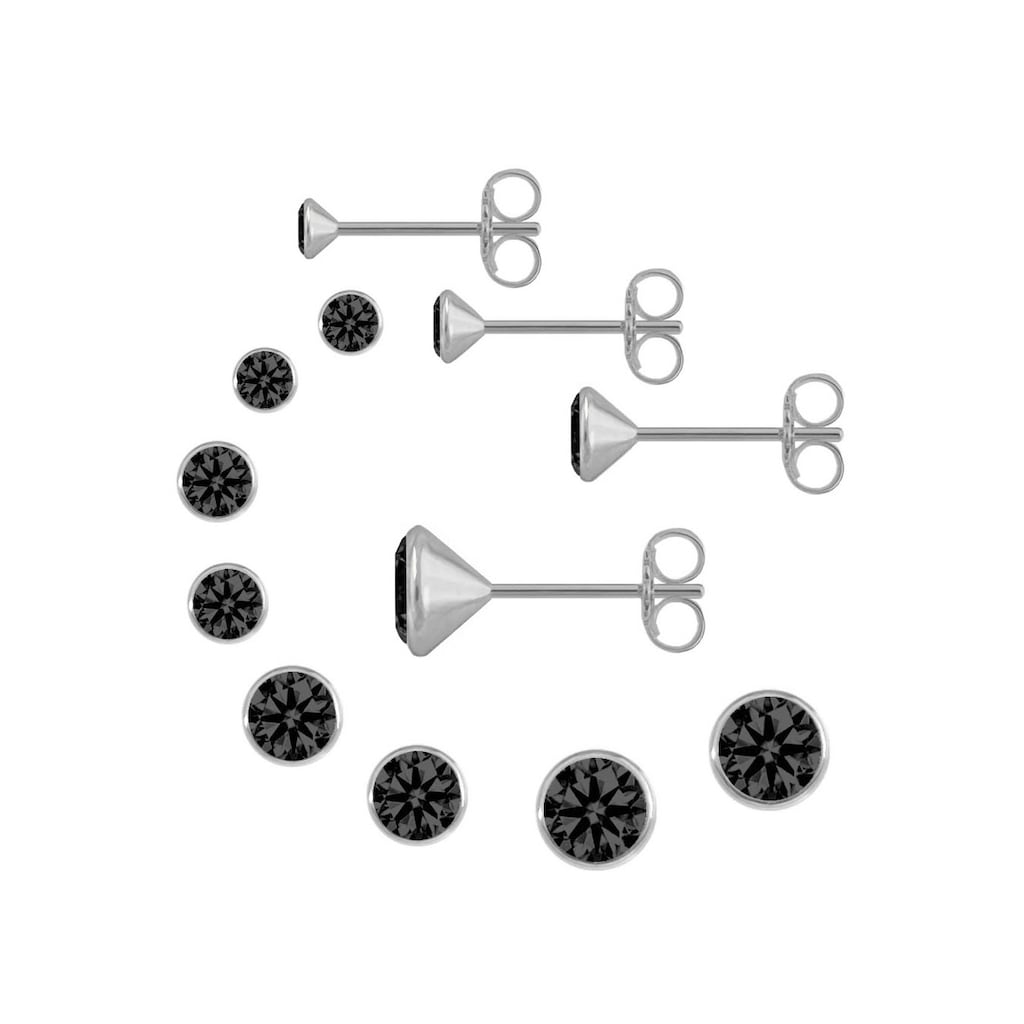 Firetti Ohrstecker-Set »Multipack Schmuck Geschenk Silber 925 Ohrstecker Glitzerstein«, (Set, 8 tlg.)