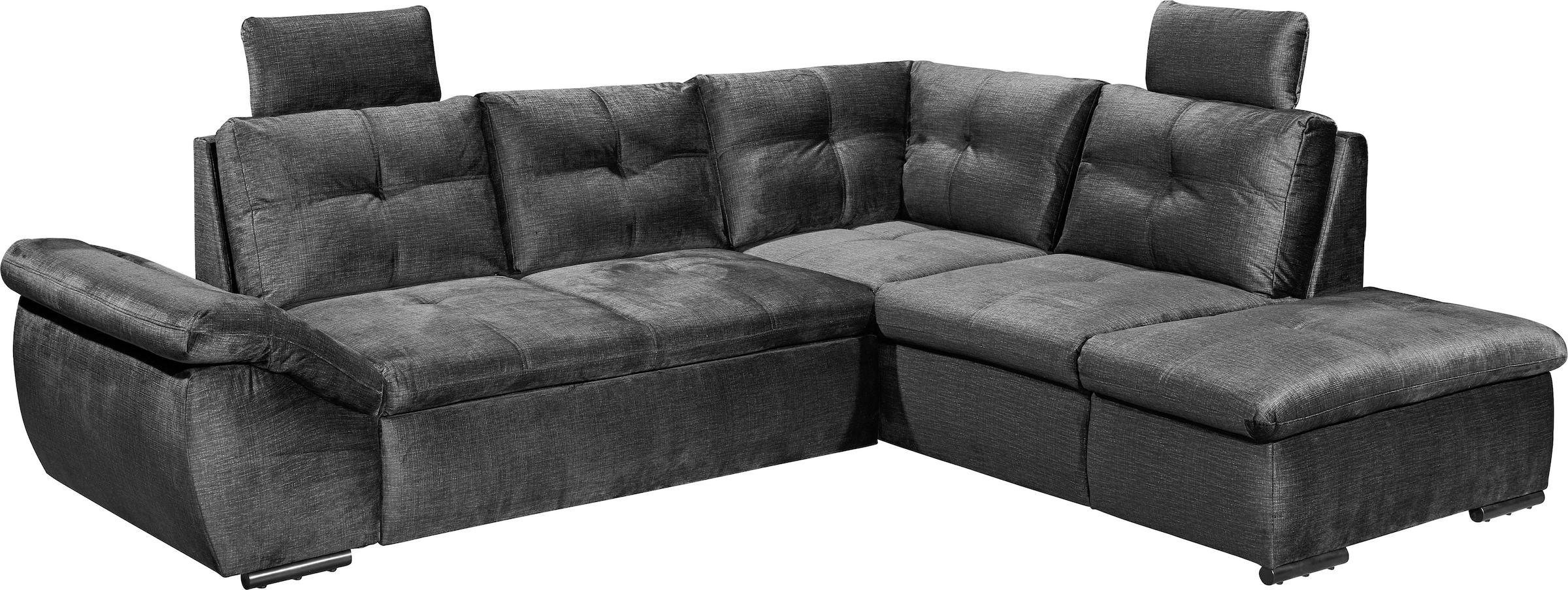 ED EXCITING DESIGN Ecksofa »Alija L-Form«, mit Bettfunktion, Bettkasten, Armteilverstellung & Kopfstützen