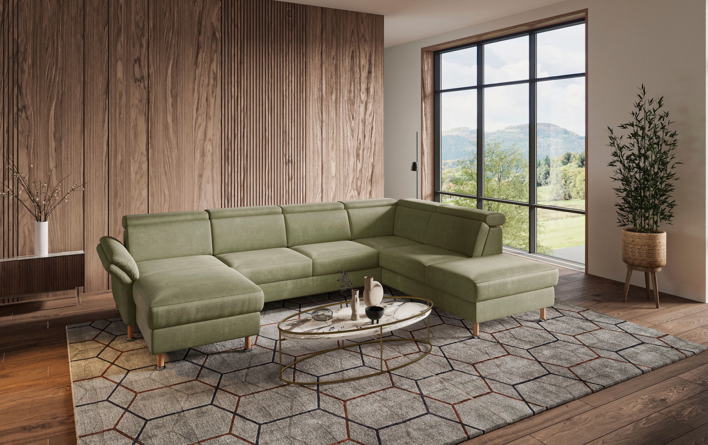 Home affaire Wohnlandschaft "Calypso U-Form" wahlweise mit motorischer Rela günstig online kaufen