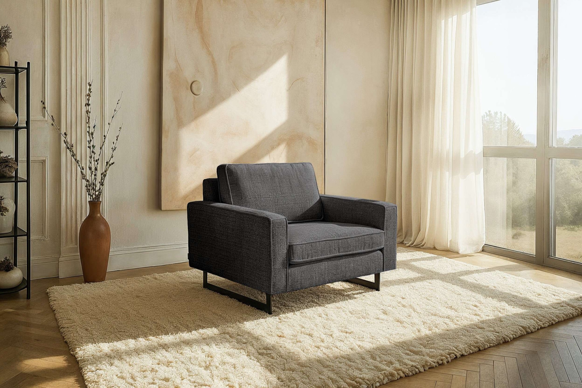 Home affaire Loveseat "Pinto 105 cm, Cord, Chenille, Lederoptik" mit Keder, günstig online kaufen