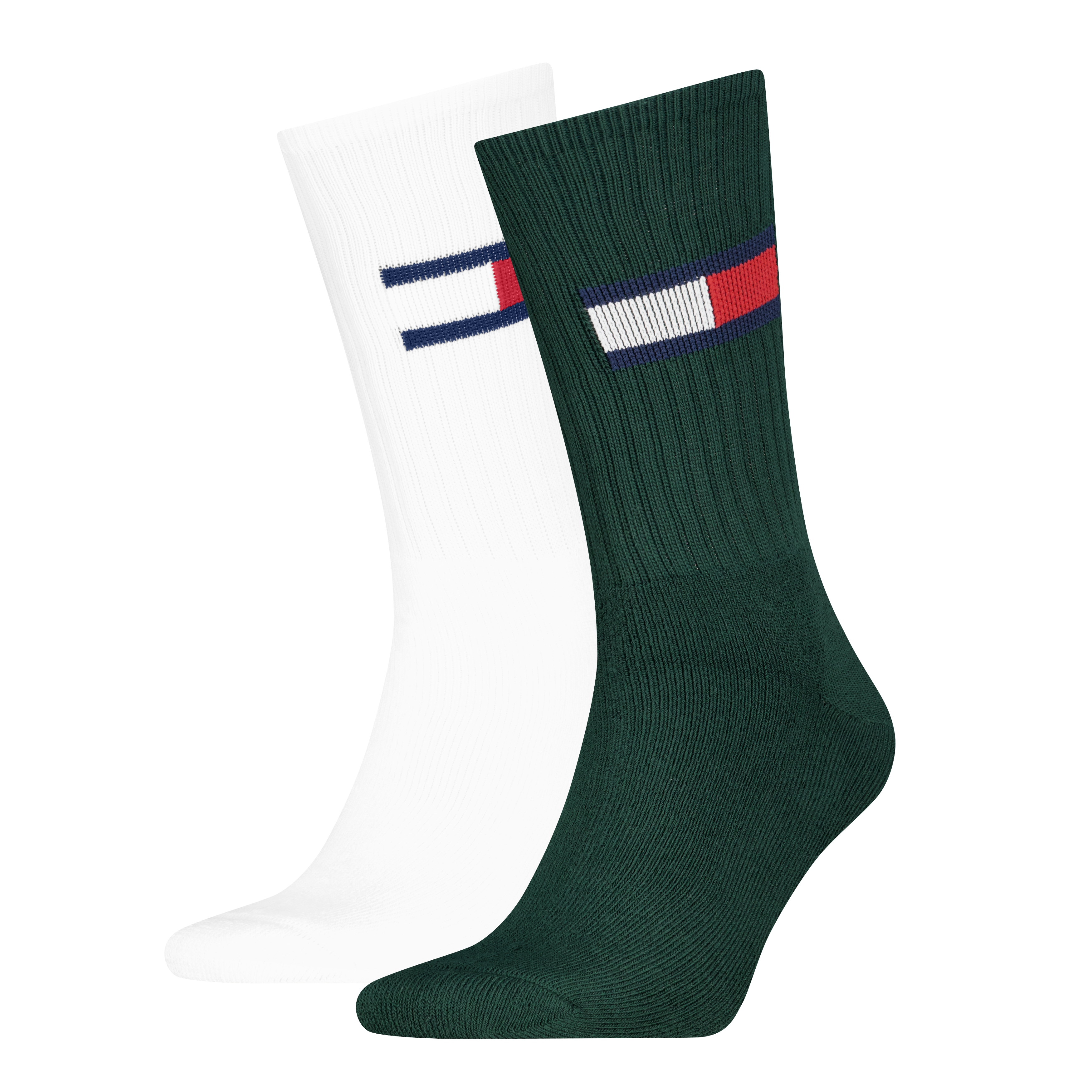 Tommy Hilfiger Socken "TH UNI TJ SOCK 2P FLAG" 2 Paar, 2 Paar tlg. mit großem Logo