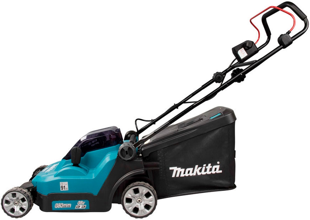 Makita Akkurasenmäher »DLM382PM2«, mit 2 Akkus 18V/4Ah LXT und Doppel-Schnellladegerät