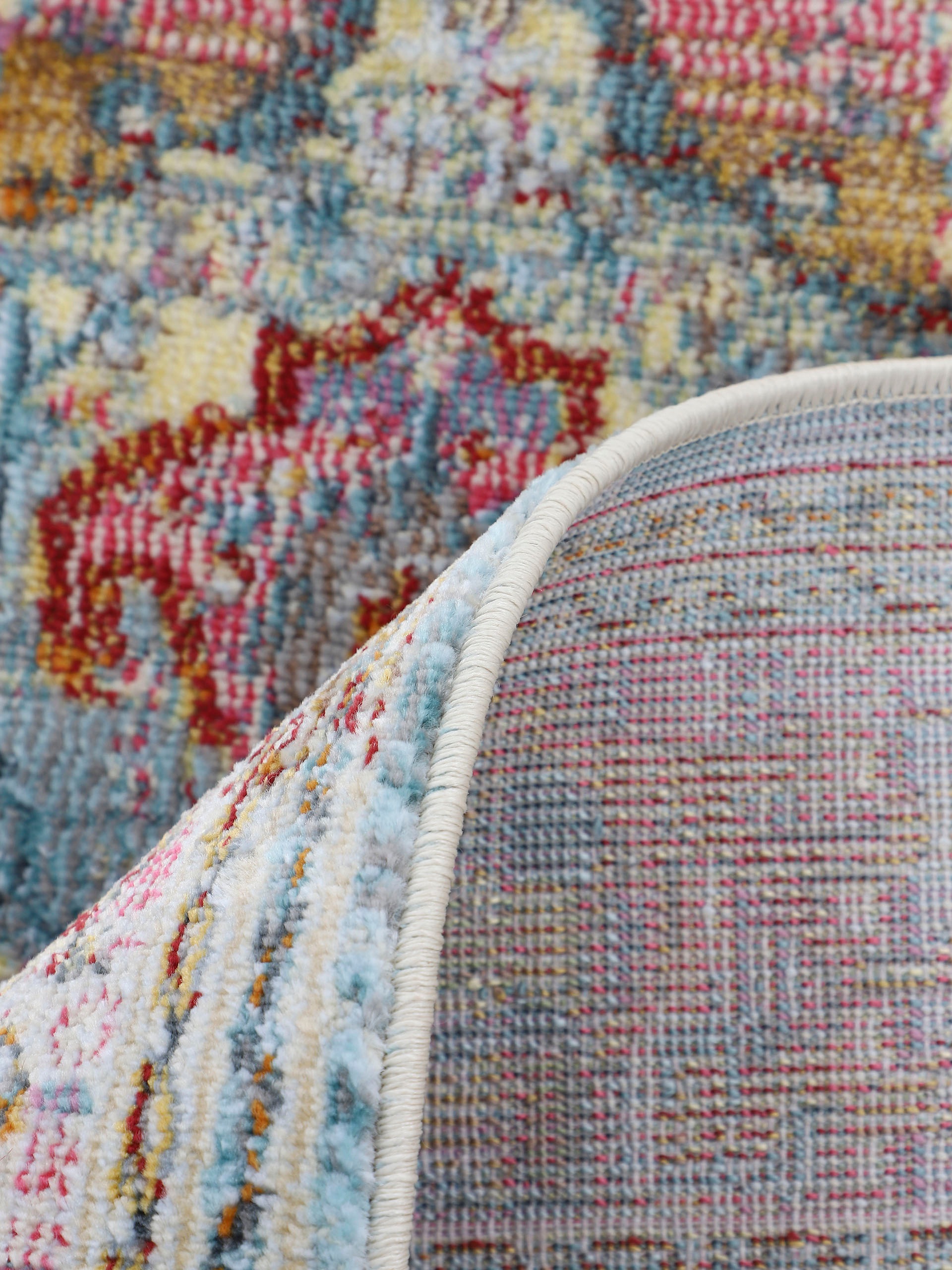 Teppich CARPETFINE "Esha, auch als Läufer erhältlich", bunt (multi), B:75cm H:8mm L:240cm, Polypropylen (PP), Teppiche, Teppich, Vintage Orient Look, schöne Farben, mit Fransen, Wohnzimmer 3
