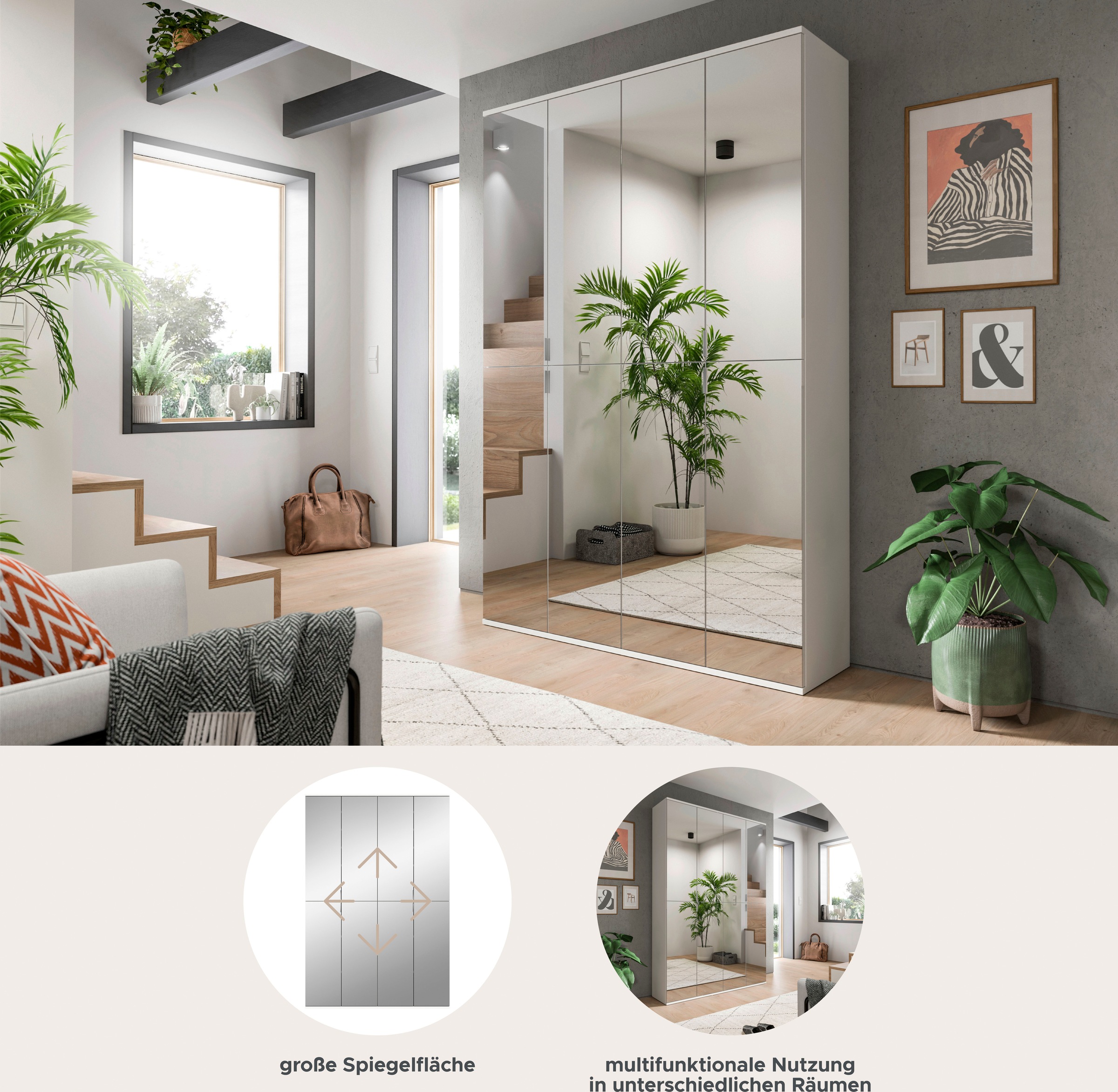 Thumbnail - Home affaire Garderoben-Set "Trondheim, Breite 122cm, best. aus 2 Schränken, 8 Türen, 18 Fächer" Set, 2 Stk. tlg.