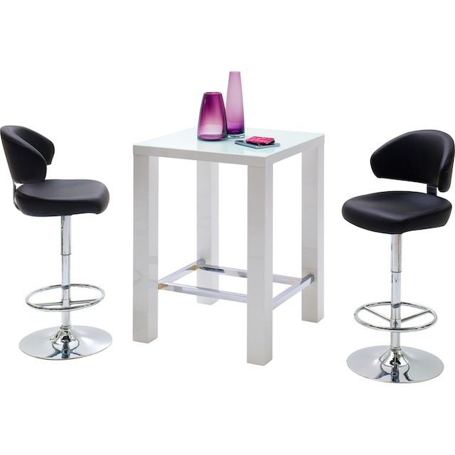MCA furniture Bartisch »Jam«, Bartisch weiß hochglanz, Küchentisch,  Stehtisch mit Sicherheitsglas kaufen | BAUR