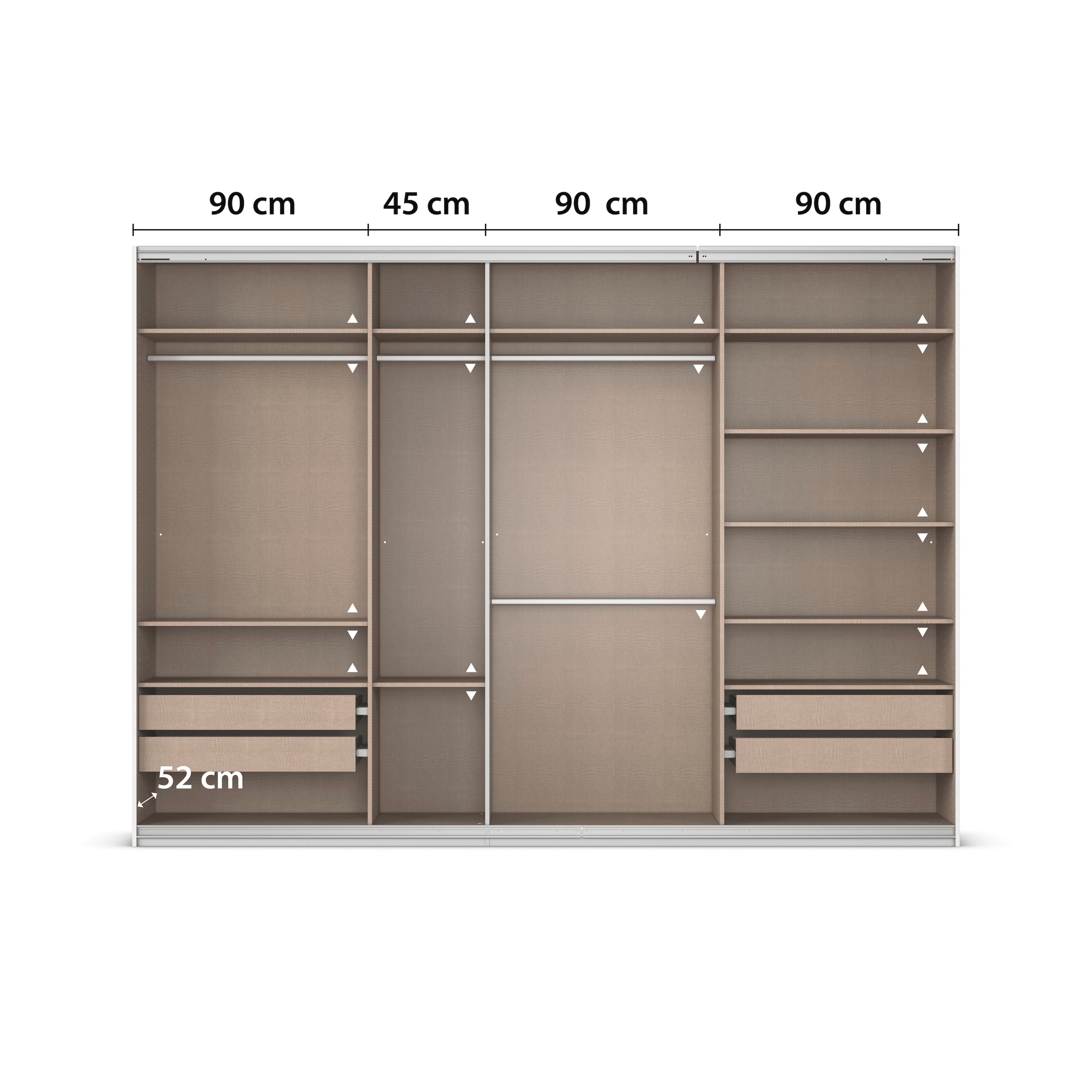 rauch Kleiderschrank »Schwebetürenschrank OTTO´s Choice Garderobe Schrank TOP ANGEBOT Avola«, (in 3 verschiedenen Ausstattungen BASIC/CLASSIC/PREMIUM inkl. Spiegel), mit eleganten Zierleisten in Chrom, Schwarz oder Weiß MADE IN GERMANY