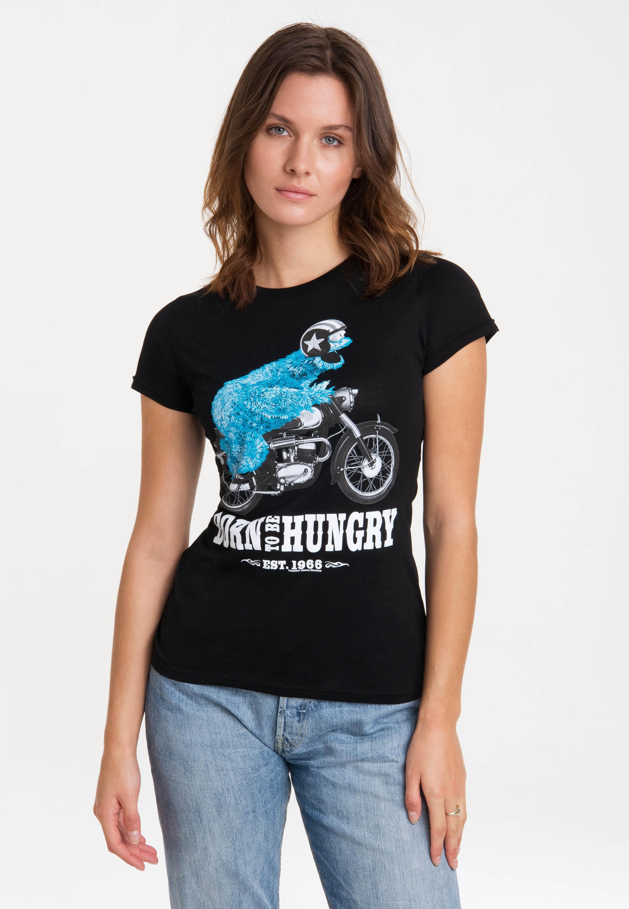 LOGOSHIRT T-Shirt "Sesamstraße - Krümelmonster Motorrad", mit lizenziertem günstig online kaufen