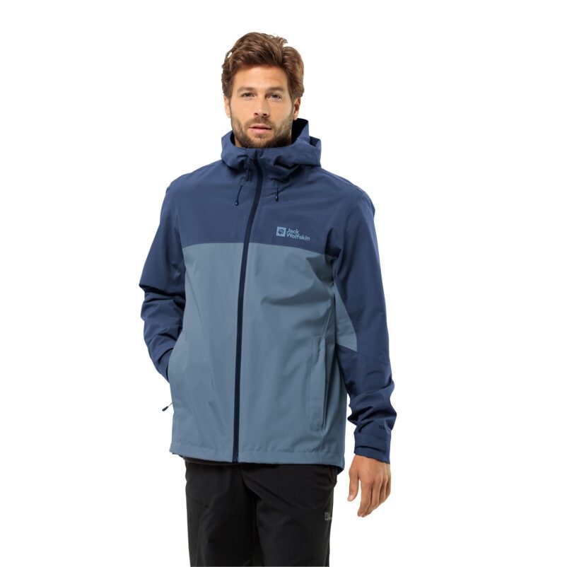 Jack Wolfskin Funktionsjacke "WEILTAL 2L JKT M", mit Kapuze, Kapuze: fest mit der Jacke verbunden