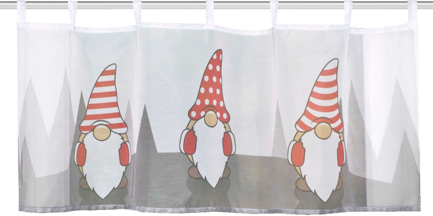 HOME WOHNIDEEN Scheibengardine »IMPALO«, (1 St.), Schlaufencafehaus Voile digital bedruckt