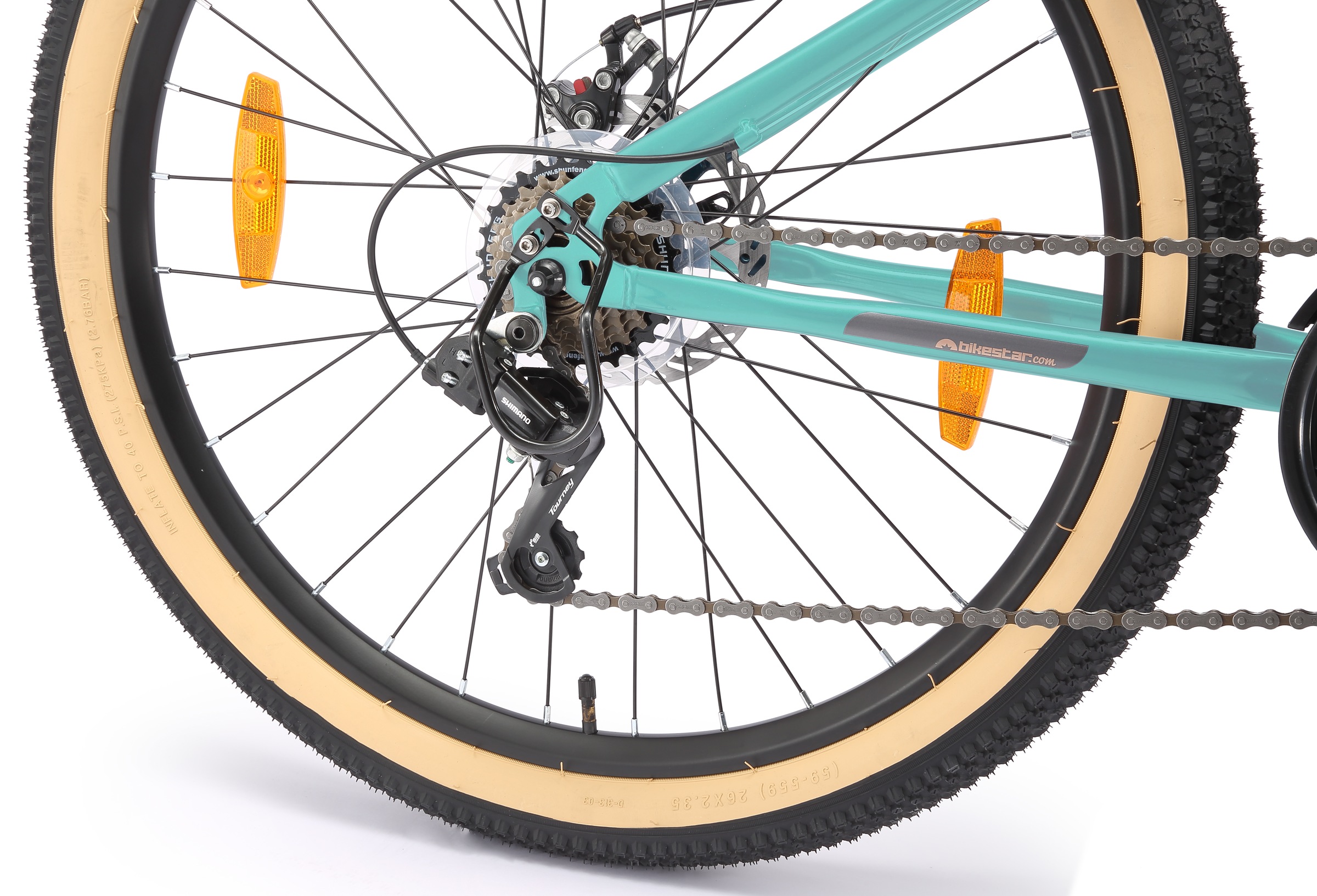 Bikestar Mountainbike 21 Gang Shimano RD-TY300 Schaltwerk Kettenschaltung für Damen und Herren, Kettenschaltung