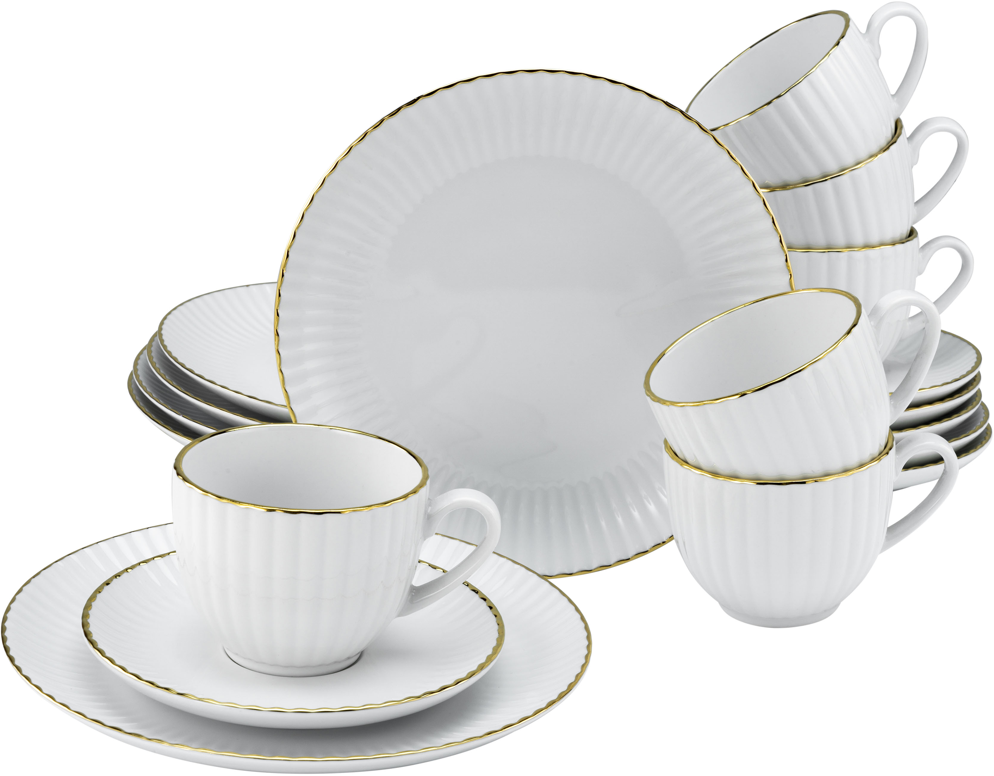 Kaffeeservice »Geschirr-Set, Service Elisetta«, (Set, 18 tlg.), Goldband, Made in...