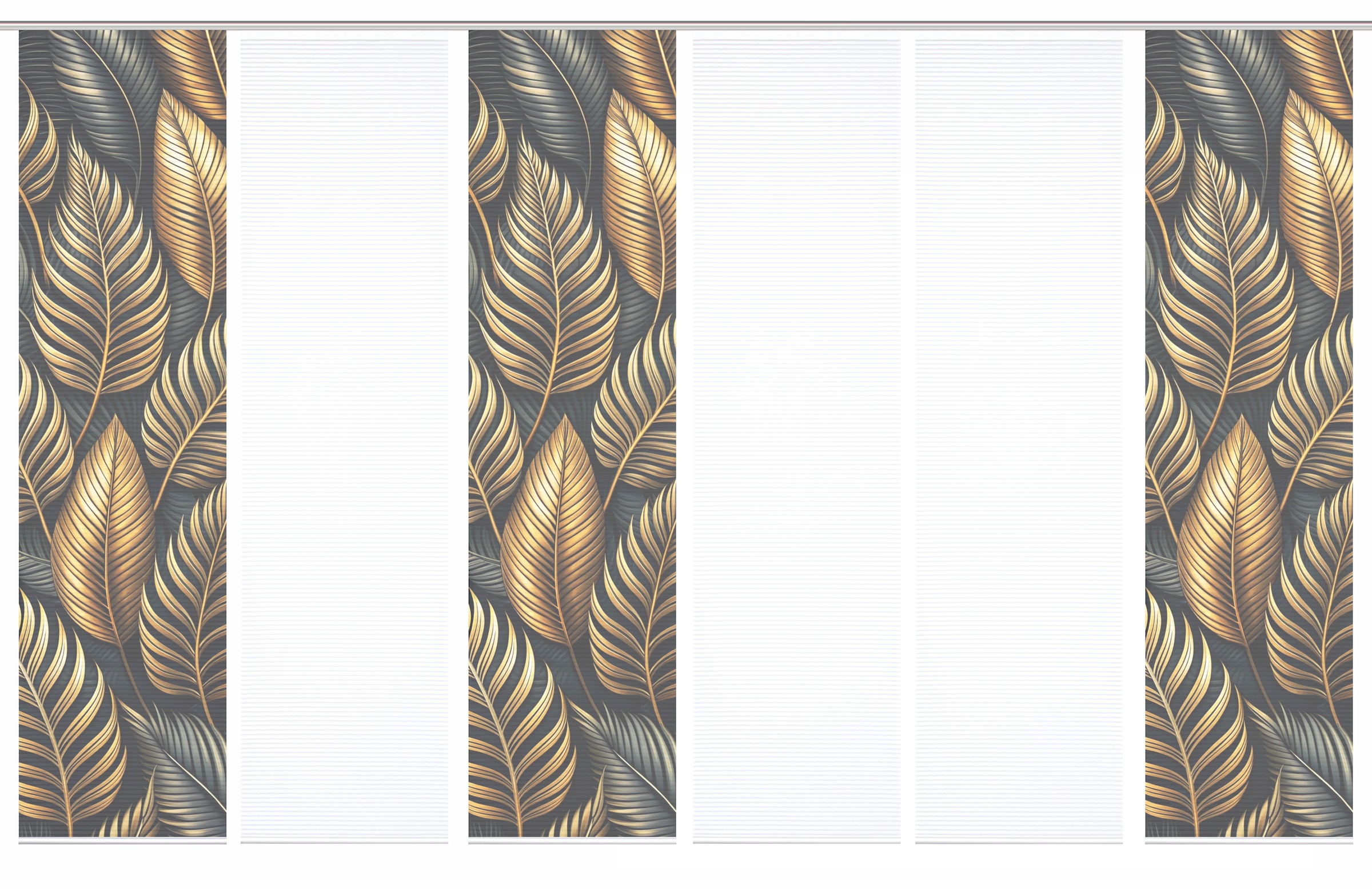 HOME in green Schiebegardine »ZEDRIC« Paneelwagen 6 Stk. tlg. Bambusoptik, SET, recycelt, Digitaldruck